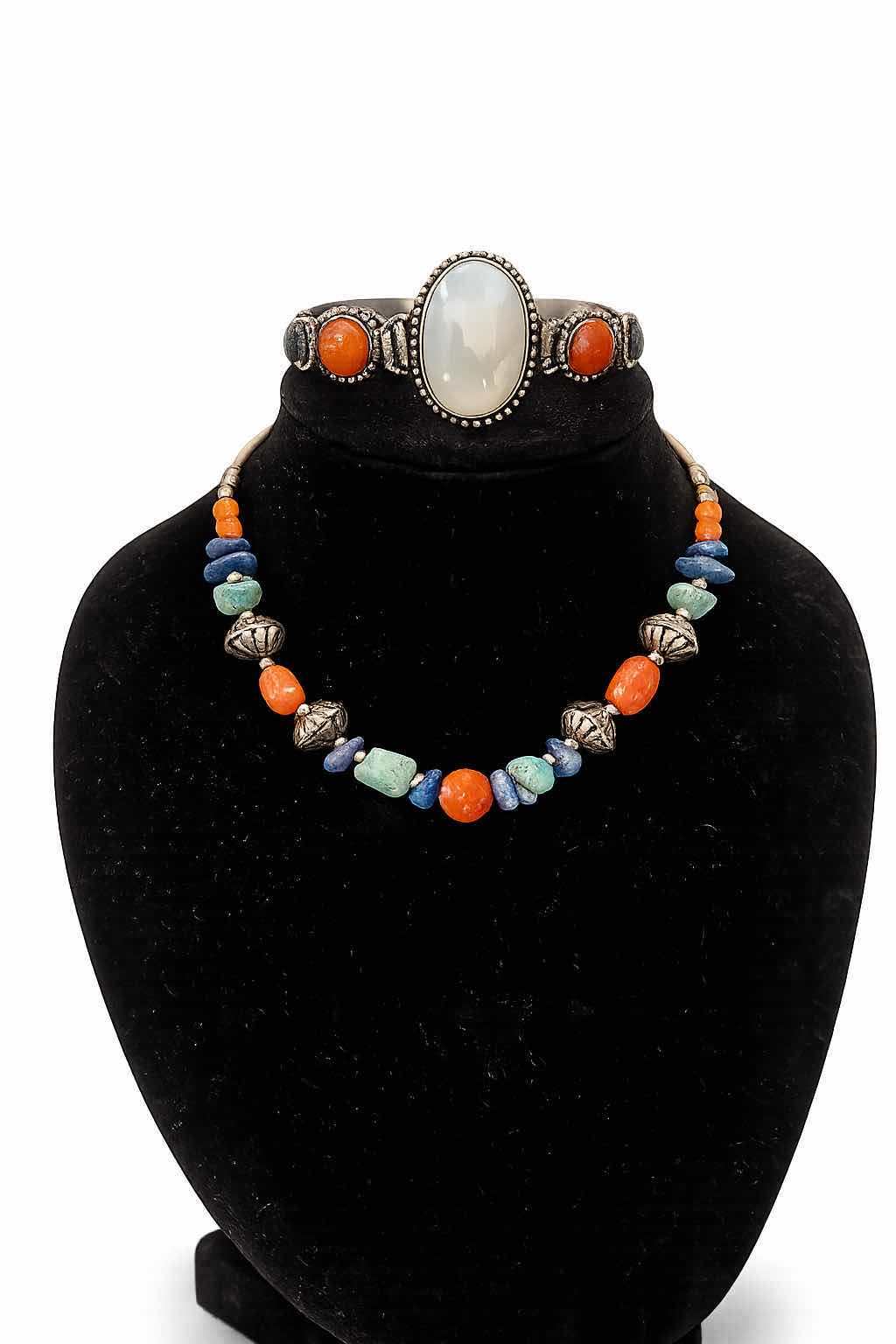 Photo 1 of SOUTHWESTERN ARTISAN JEWELRY FEATURING A MATCHING SET OF MULTI GEMSTONE STATEMENT PIECES