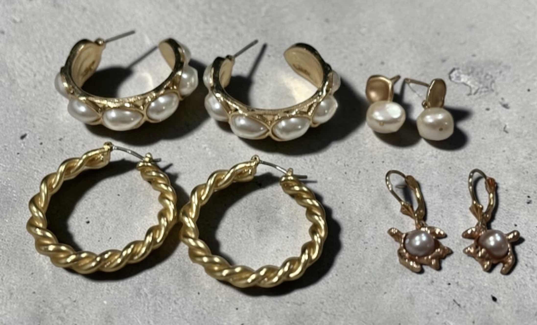 Photo 1 of JEWELRY -FOUR PAIRS OF PIERCED EARRINGS