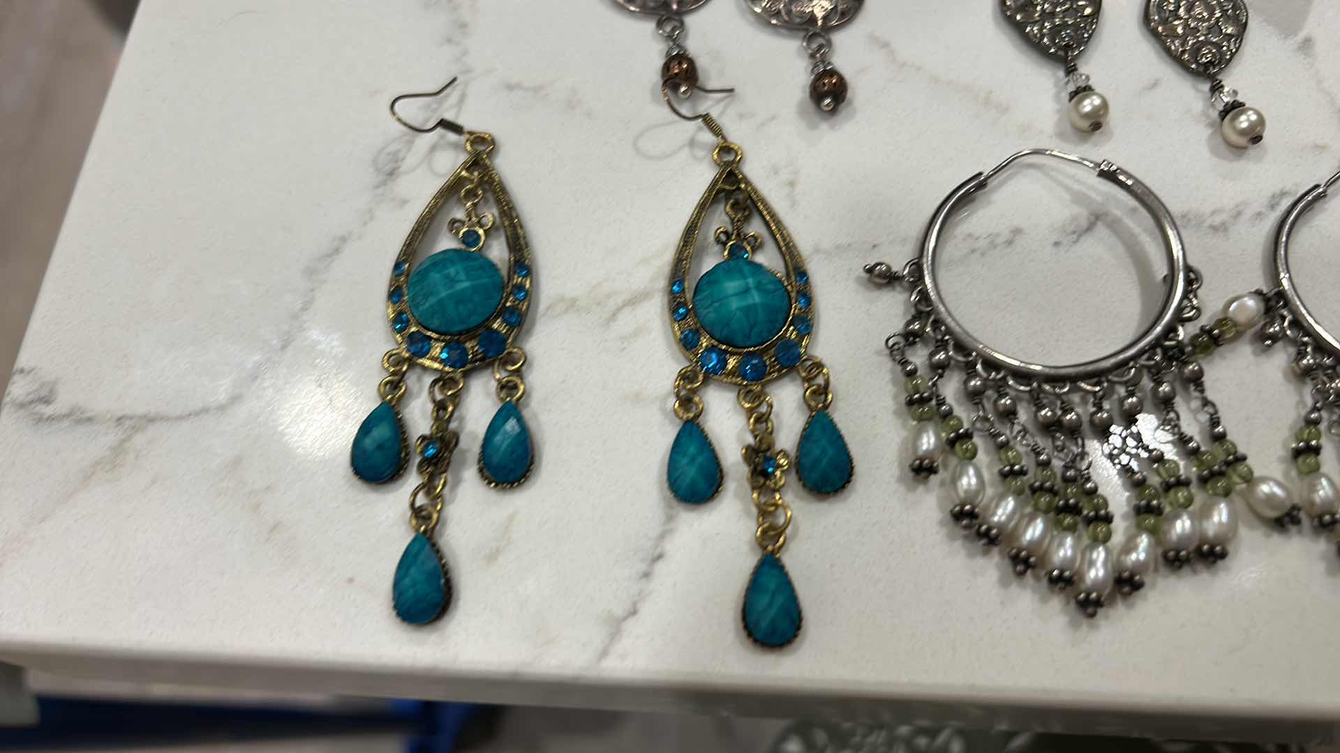 Photo 1 of JEWELRY - FOUR PAIRS OF EARRINGS