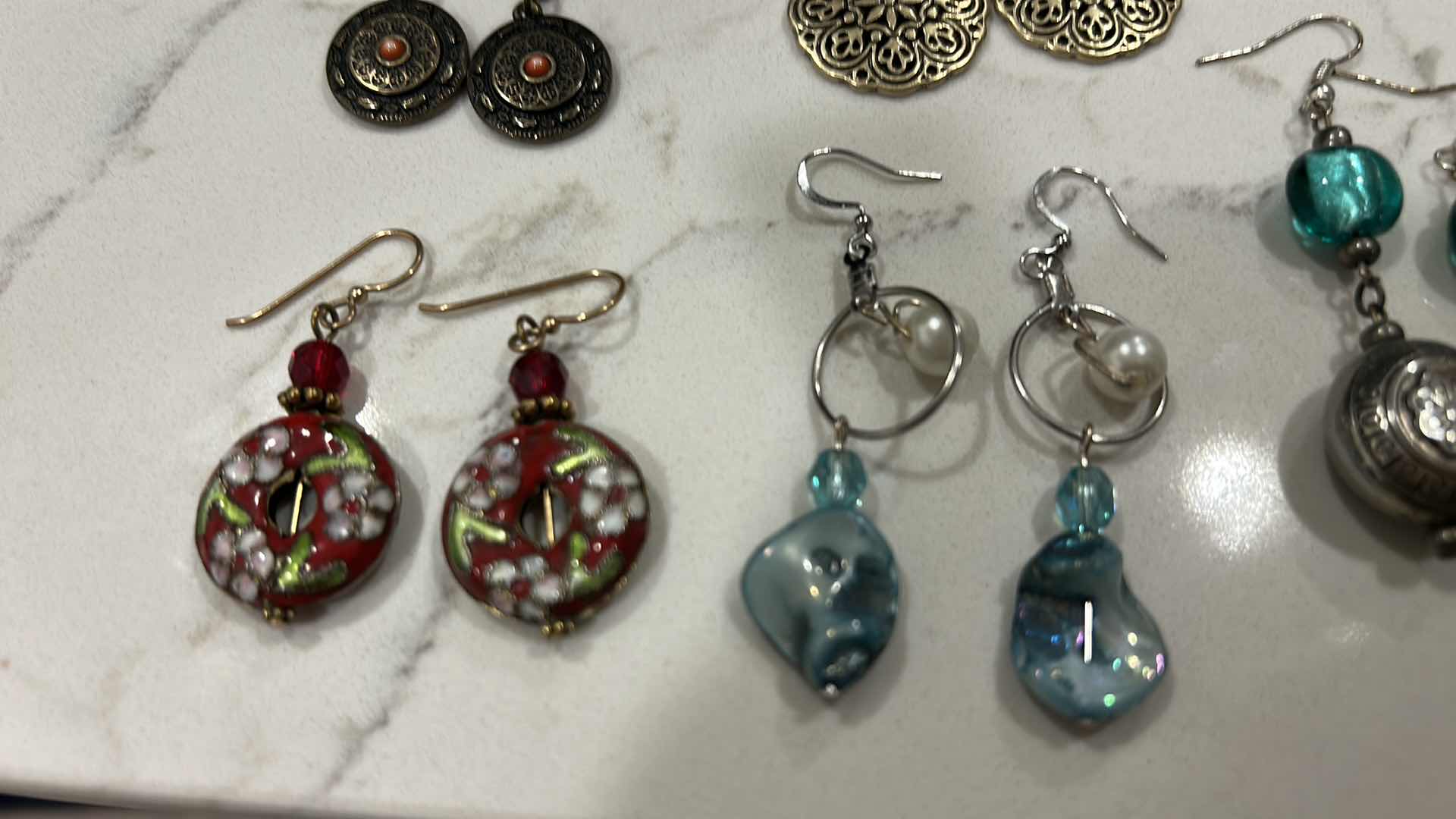Photo 1 of JEWELRY- FIVE PAIRS OF EARRINGS