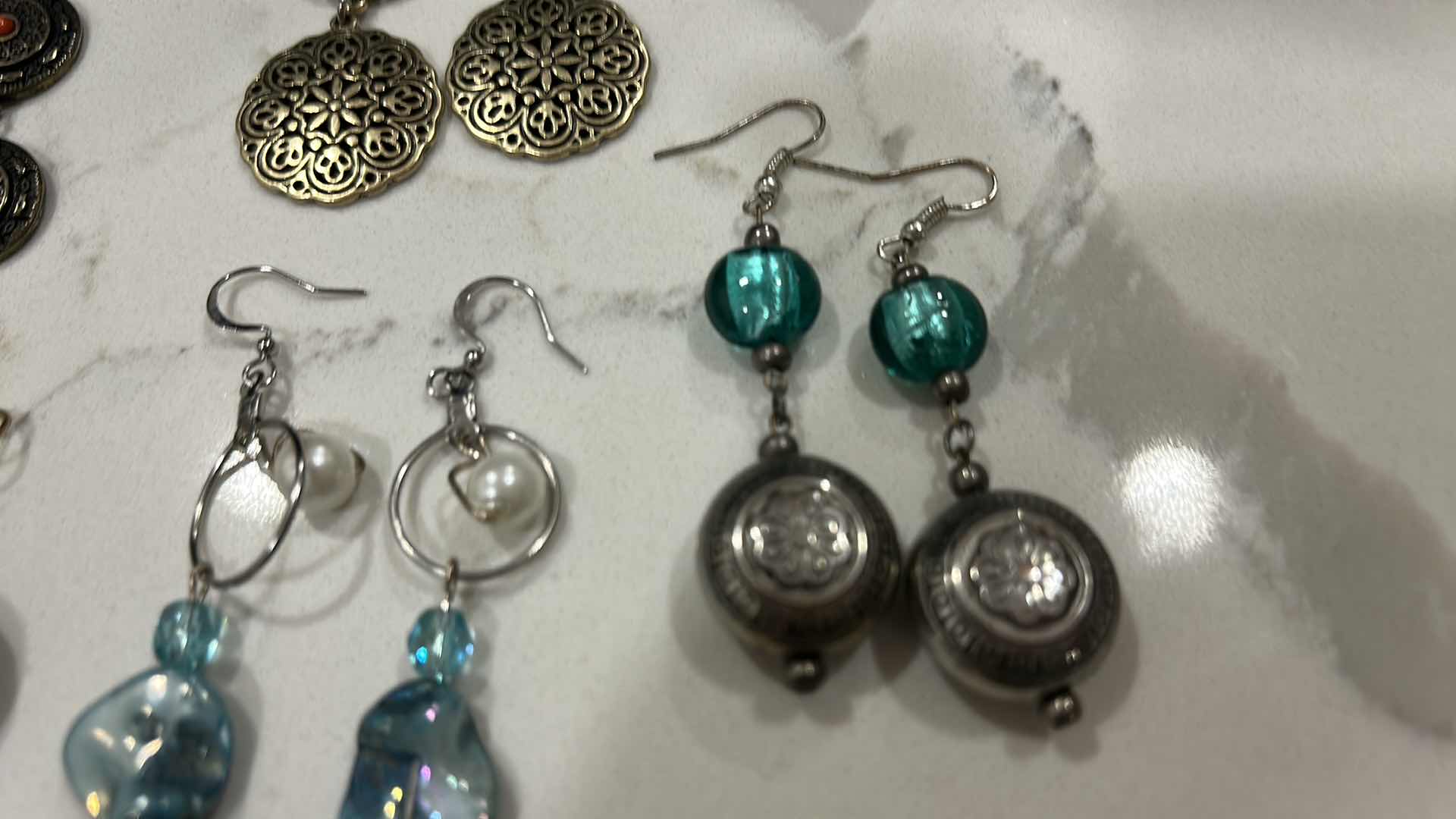 Photo 1 of JEWELRY- FIVE PAIRS OF EARRINGS