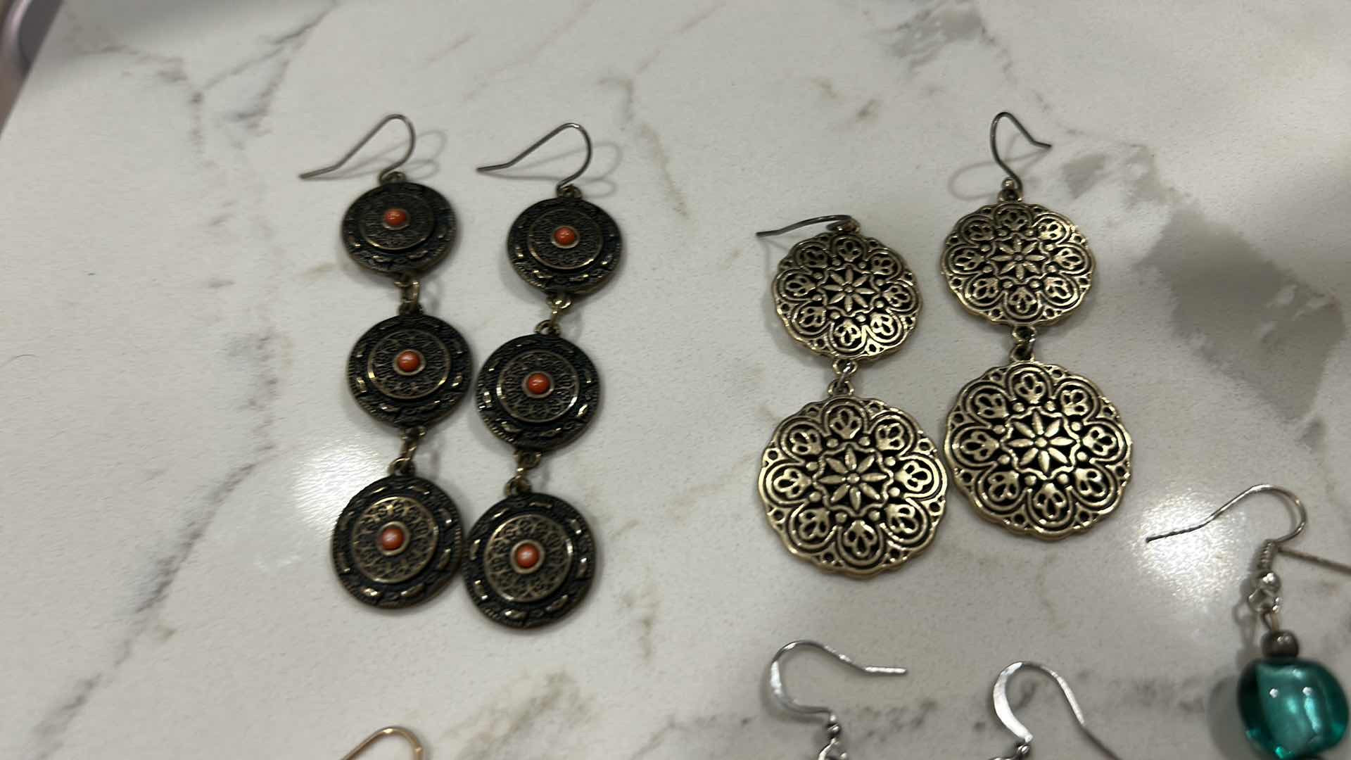 Photo 1 of JEWELRY- FIVE PAIRS OF EARRINGS