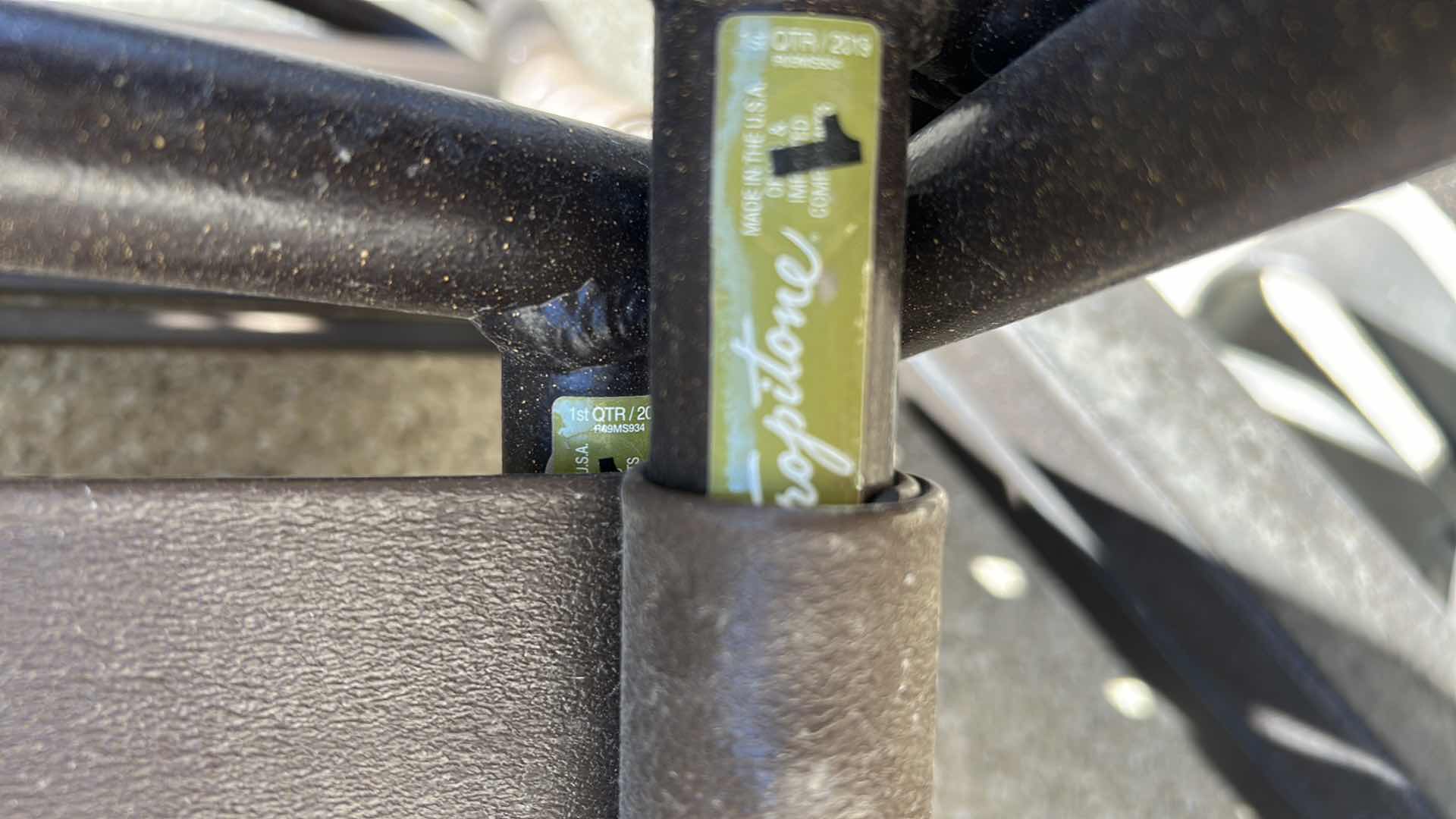 Photo 1 of 2 TROPITONE SLATTED STEEL DESIGN AND STACKABLE FRAME BROWN PATIO CHAIRS