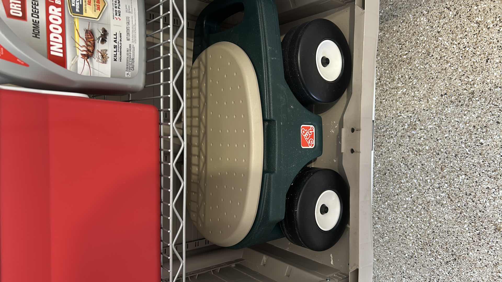 Photo 1 of CONTENTS OF GARAGE CABINET-GARDEN SEAT, COOLER