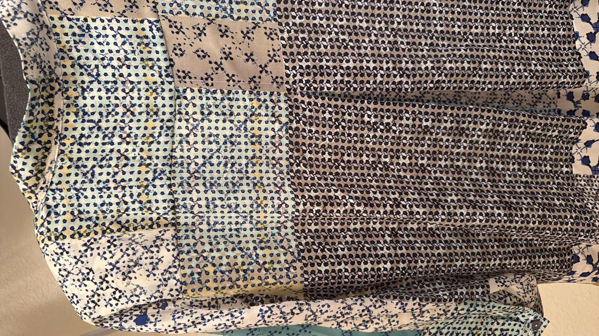 Photo 1 of NIC + ZOE SILK PATCHWORK PRINT BLOUSE (S)