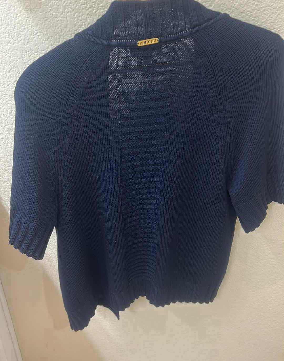 Photo 1 of ST JOHN SPORT BLUE KNIT CARDIGAN SWEATER SIZE SMALL