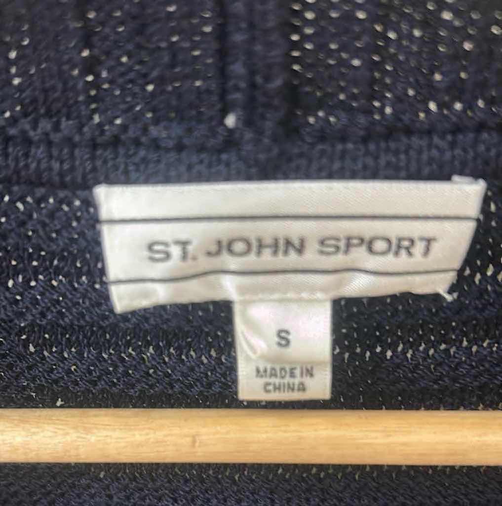 Photo 1 of ST JOHN SPORT BLUE KNIT CARDIGAN SWEATER SIZE SMALL