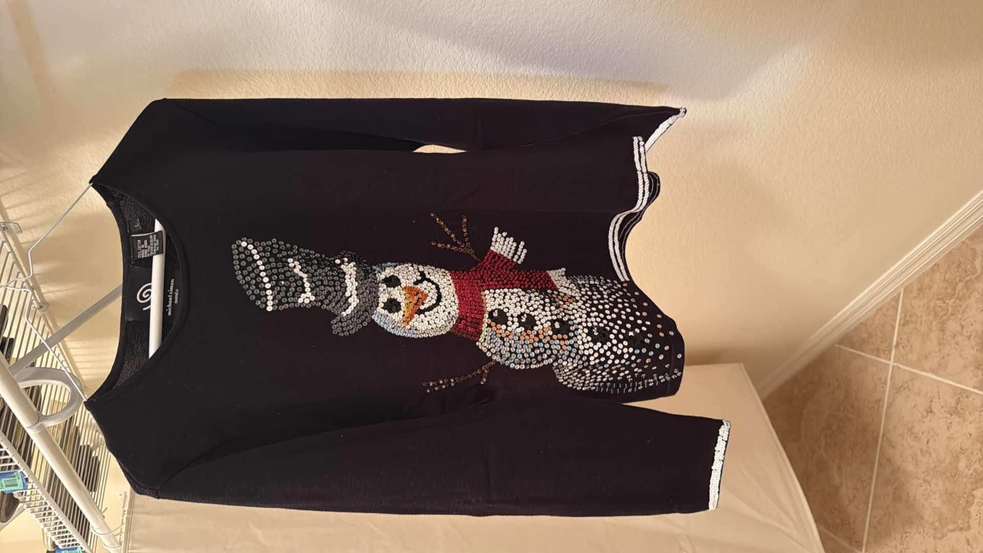 Photo 1 of MICHAEL SIMON BLACK “SNOWMAN” SWEATER (L)