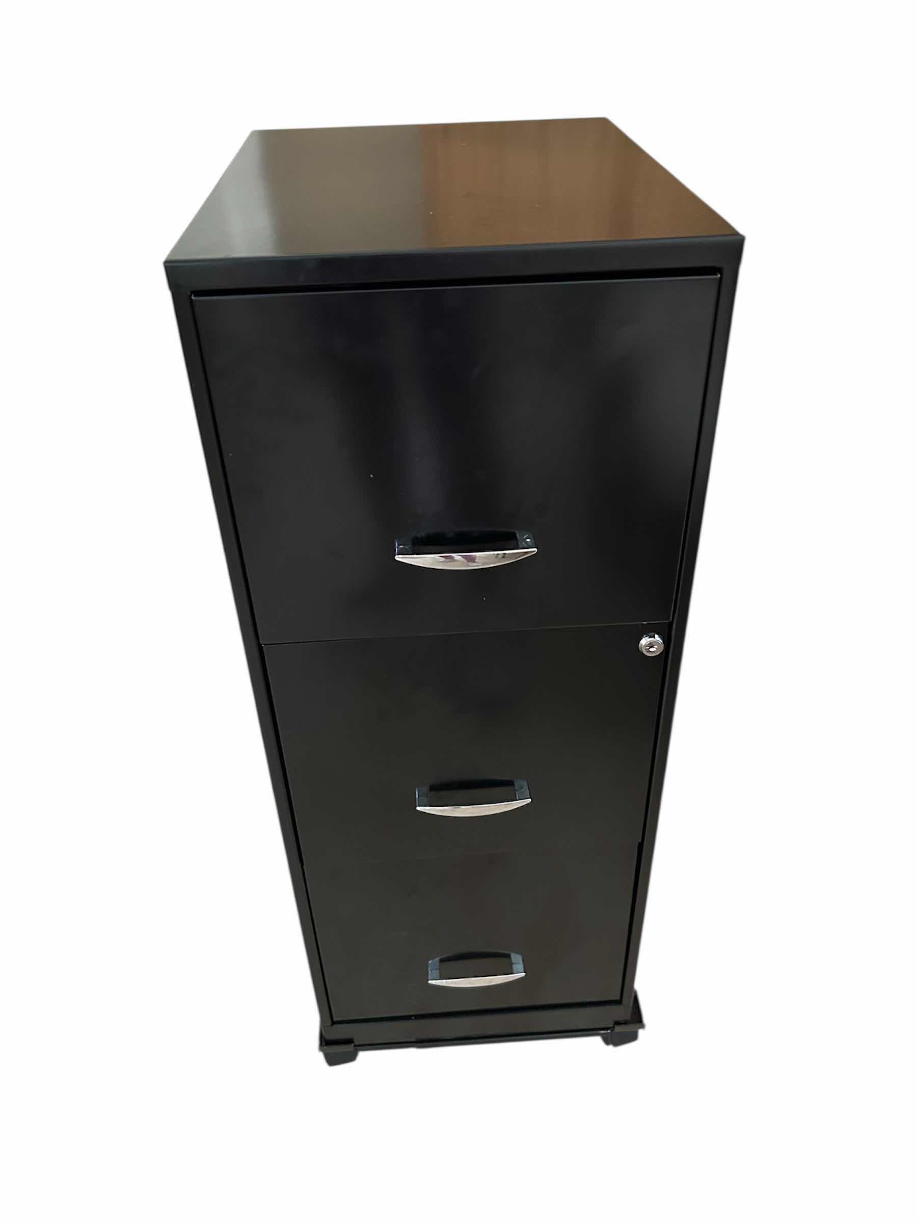 Photo 1 of BLACK VERTICAL METAL FILE CABINET ON COASTERS