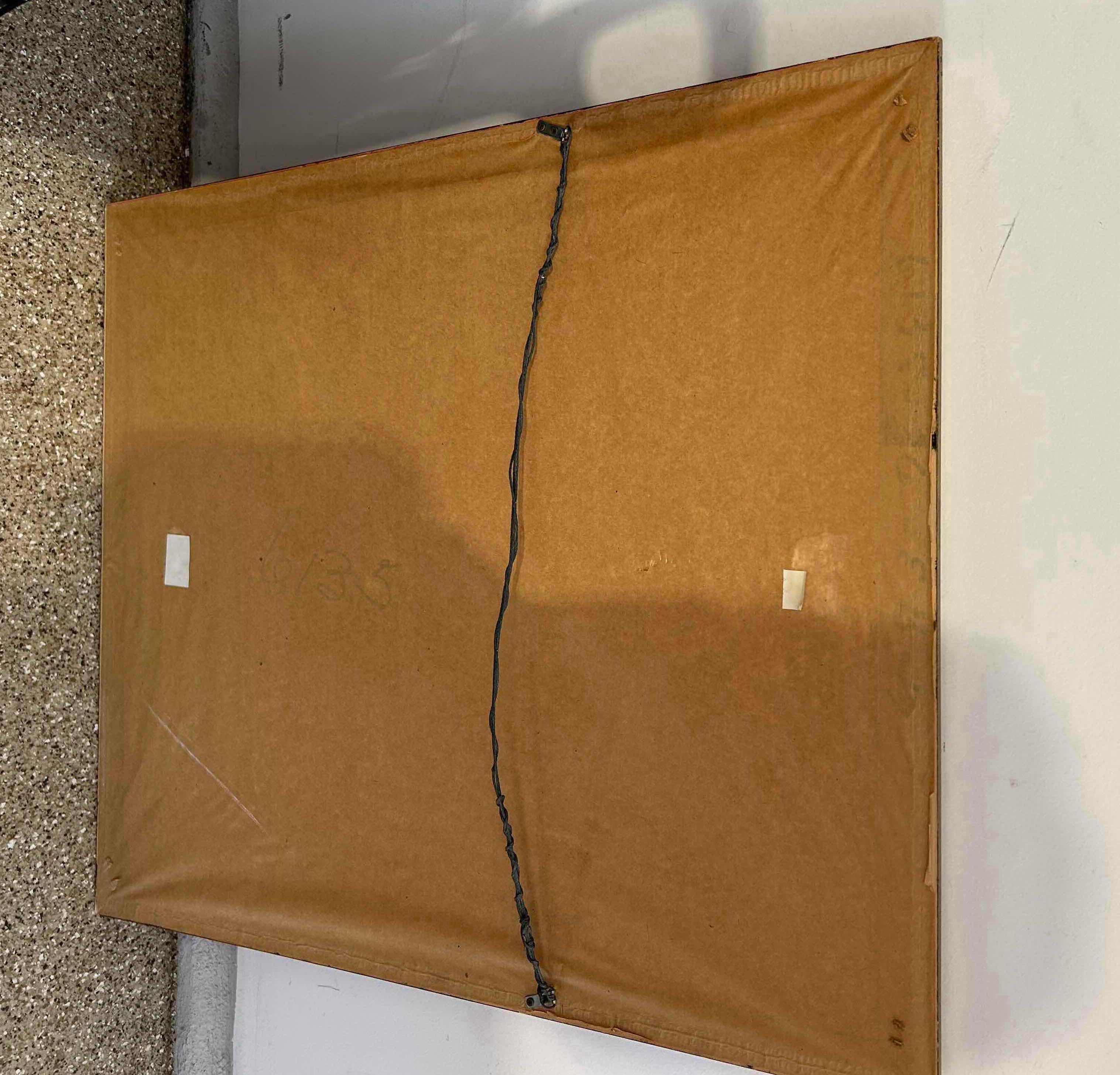 Photo 1 of FRAMED CHINESE STYLE ART PRINT BY B CHAN " A MAN RIDING A HORSE " 34" X 28"