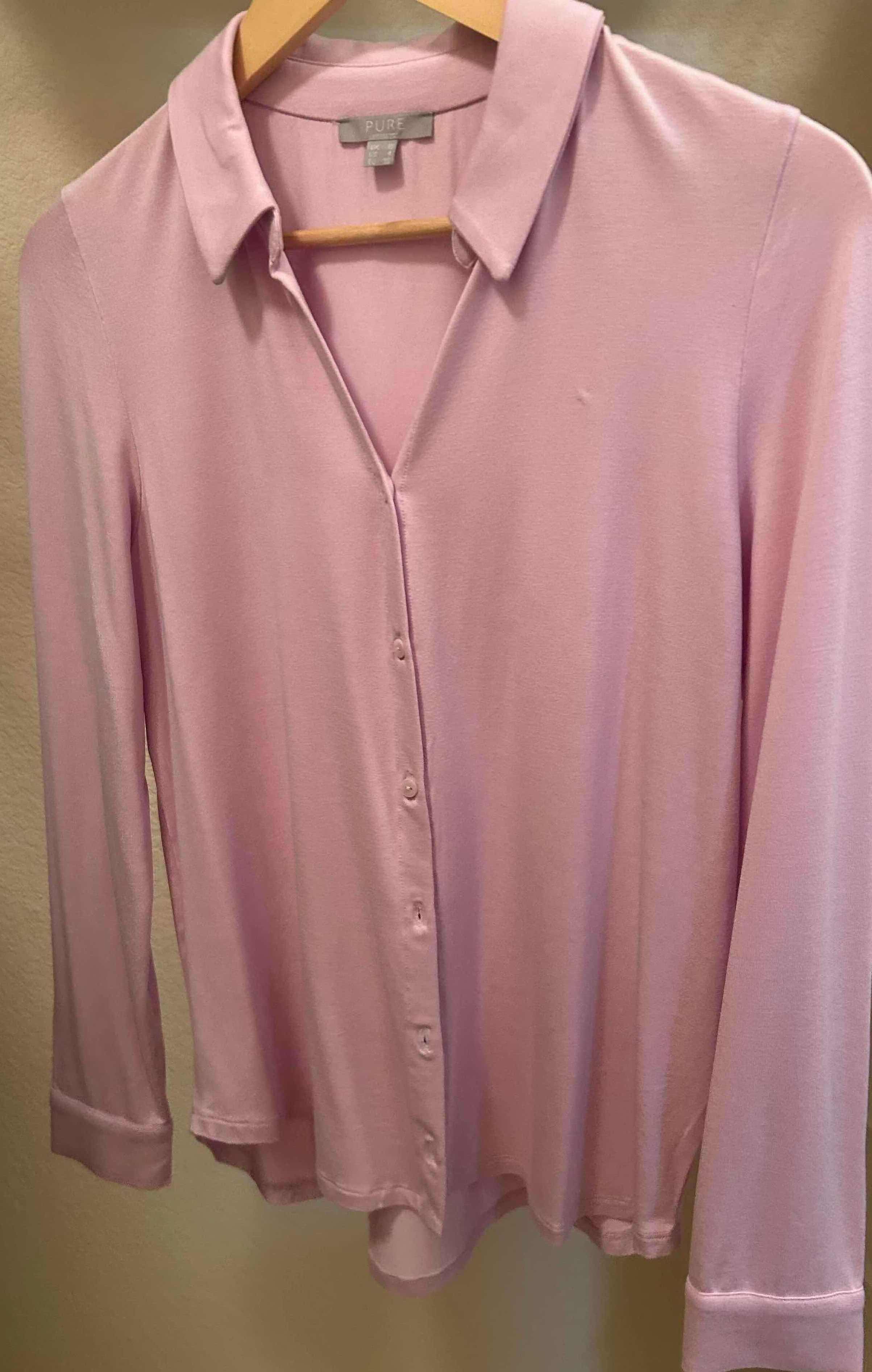 Photo 1 of ELEGANT PINK SILK BUTTON DOWN BLOUSE FROM PURE COLLECTION SIZE 4