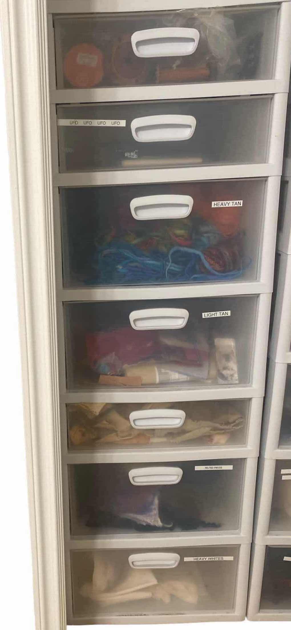 Photo 1 of 7 DRAWER STORAGE WITH CRAFTING SUPPLIES FELT FABRIC AND YARN