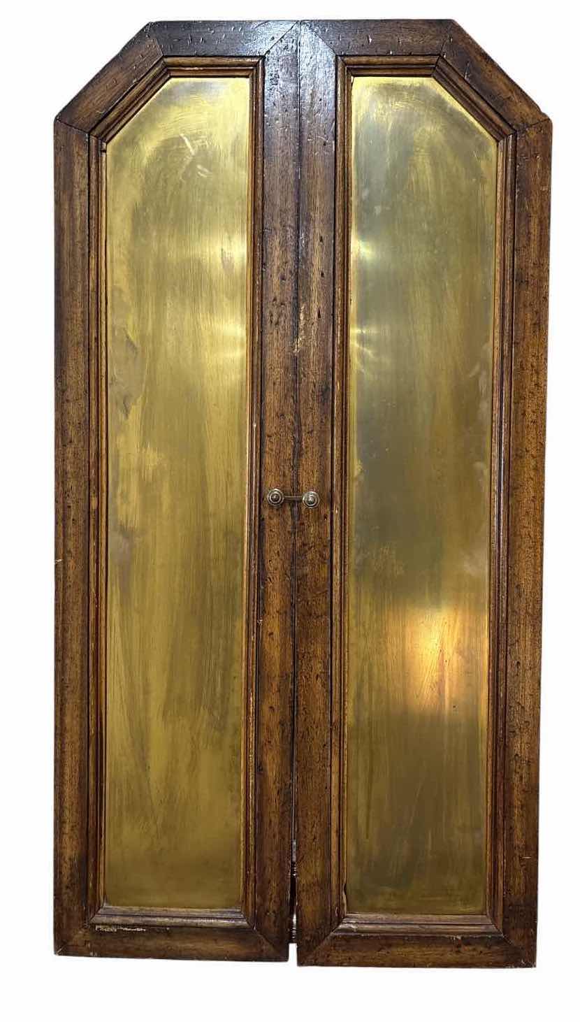 Photo 1 of ANTIQUE WOOD TRI-FOLD VANITY MIRROR WITH BEVELED CENTER AND SWINGING SIDE MIRRORS 41”X1.5”H39.5” $700