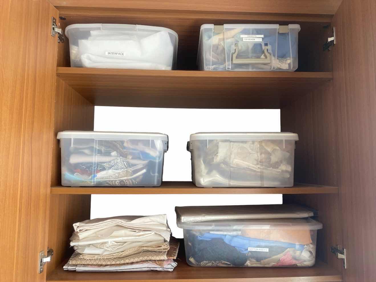 Photo 1 of CONTENTS OF CABINET ASSORTED FABRIC FOR CRAFTS