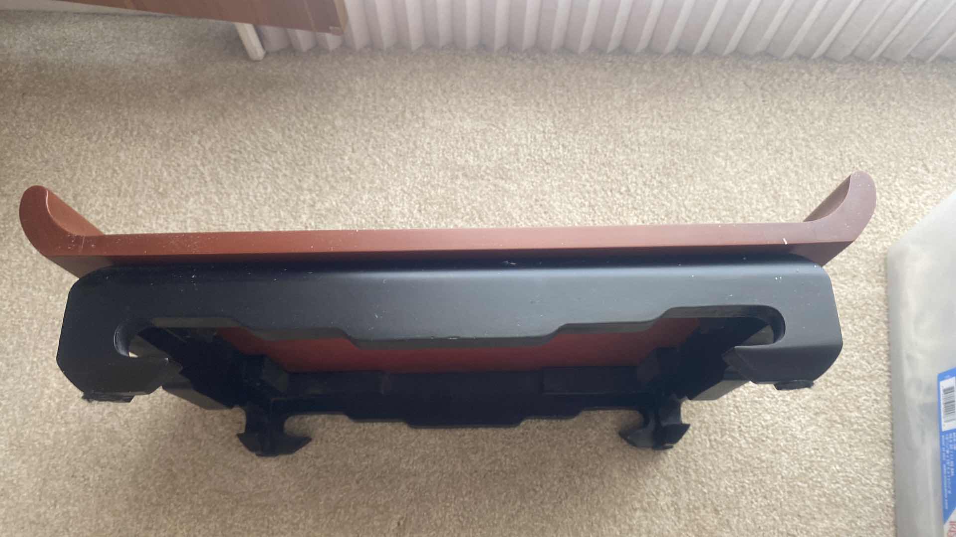 Photo 1 of SOLID WOOD TRAY WITH DARK MAT FINISH AND RAISED EDGES WITH CUSHION 16 1/2“ X 12“ H4”