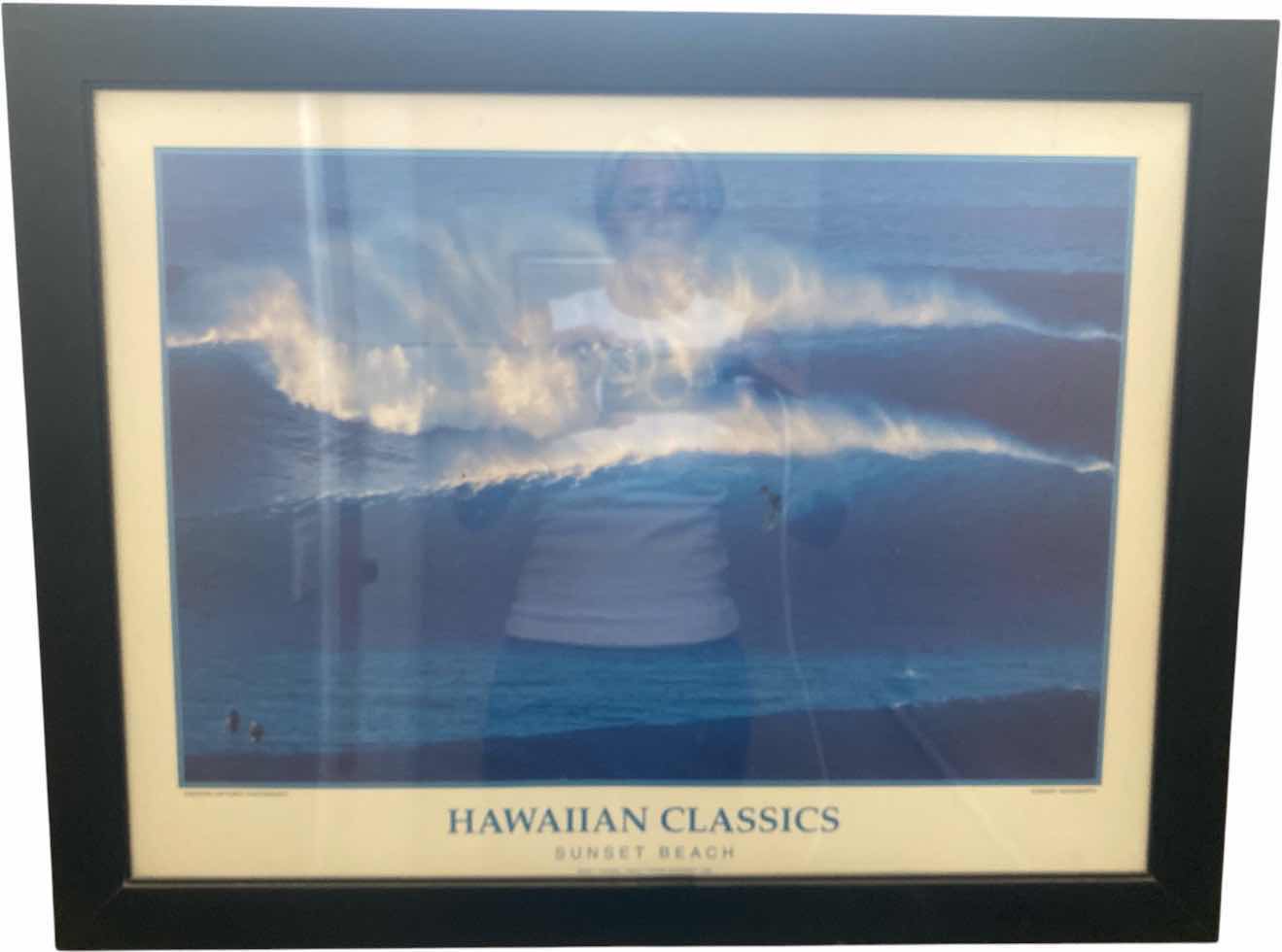 Photo 1 of VINTAGE FRAMED HAWAIIAN CLASSICS SUNSET BEACH CREATION, CAPTURED PHOTOGRAPHY, DECEMBER 1989 ARTWORK 27“ X 21“
