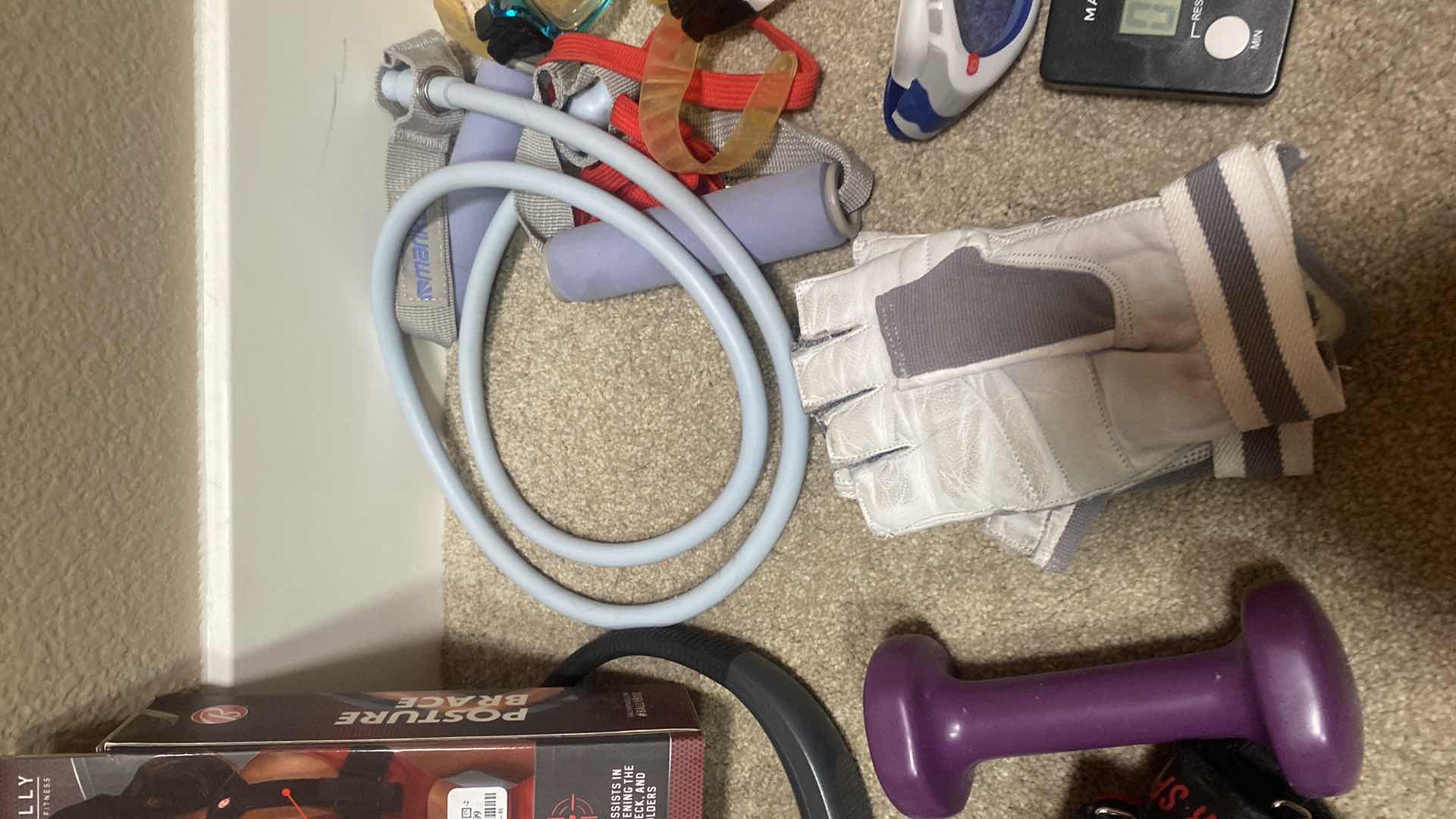 Photo 1 of FITNESS ITEMS-POSTURE BRACE WEIGHTS GLOVES & GOGGLES