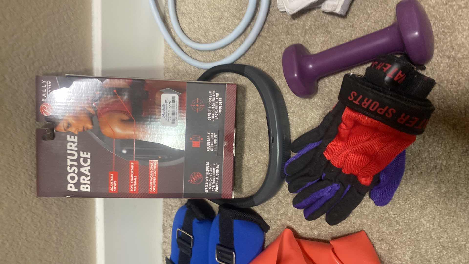 Photo 1 of FITNESS ITEMS-POSTURE BRACE WEIGHTS GLOVES & GOGGLES