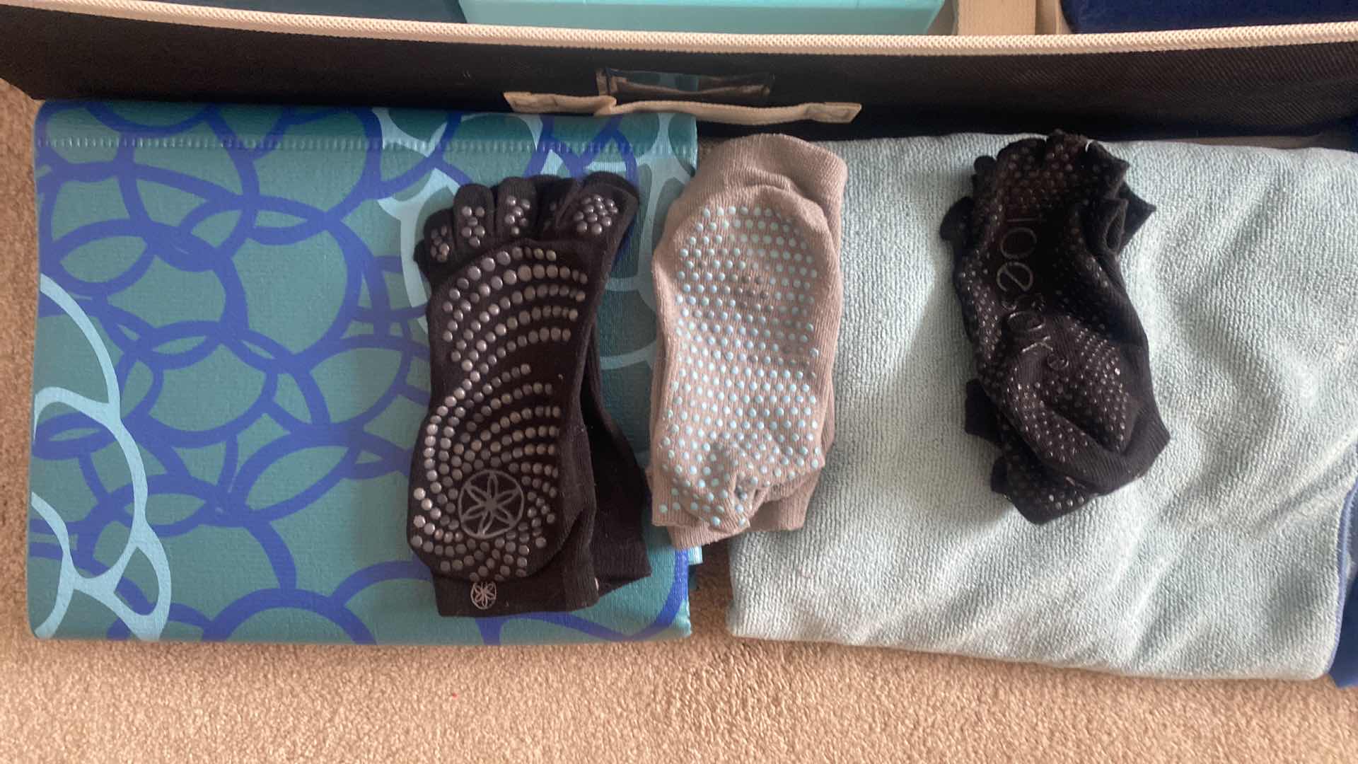 Photo 1 of YOGA BLOCKS BALL FOAM ROLLER MAT TOE SOCKS SMALL MAT & PILLOW