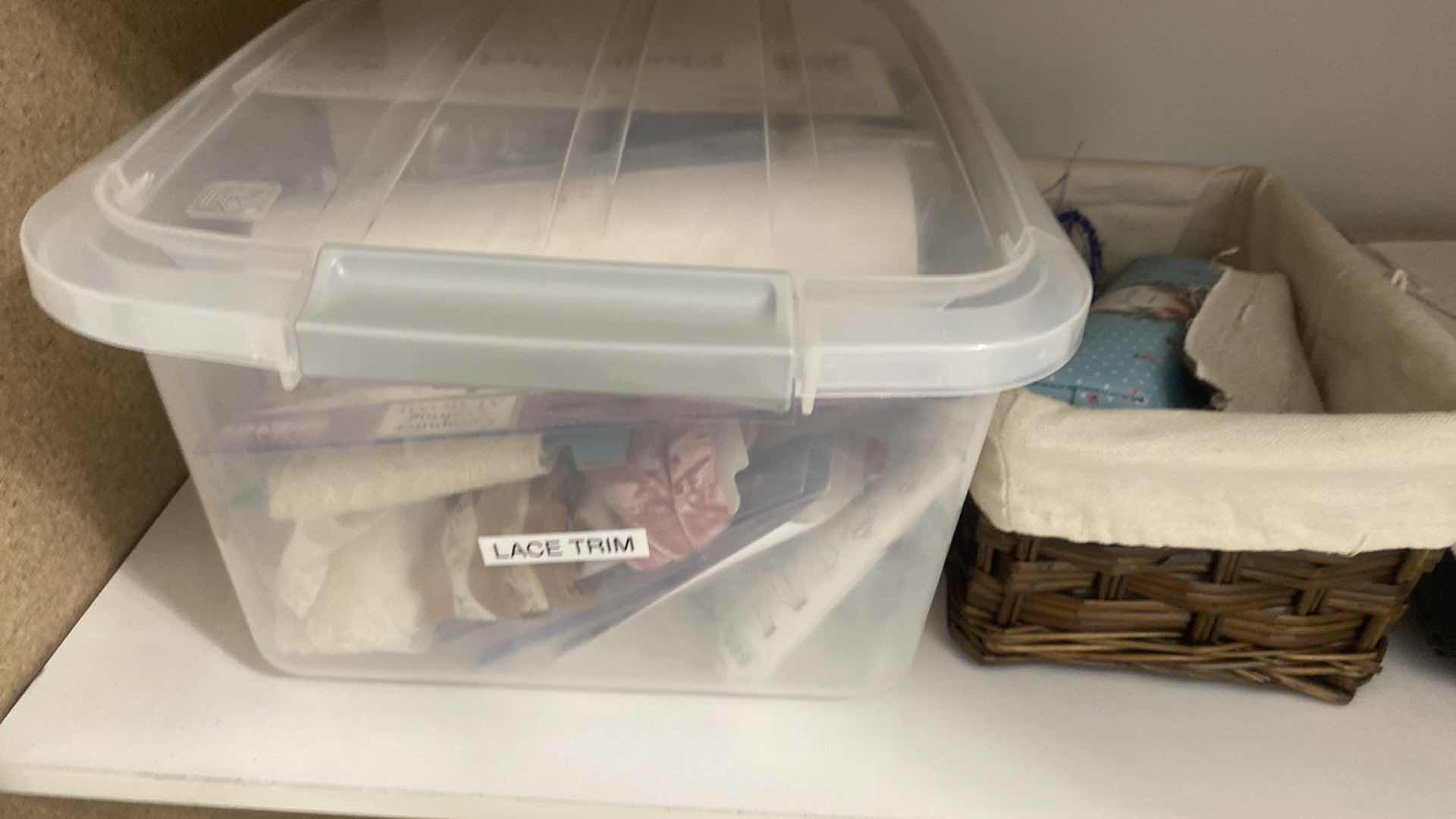 Photo 1 of CONTENTS OF CABINET CRAFTING SUPPLIES FABRIC & LACE TRIM