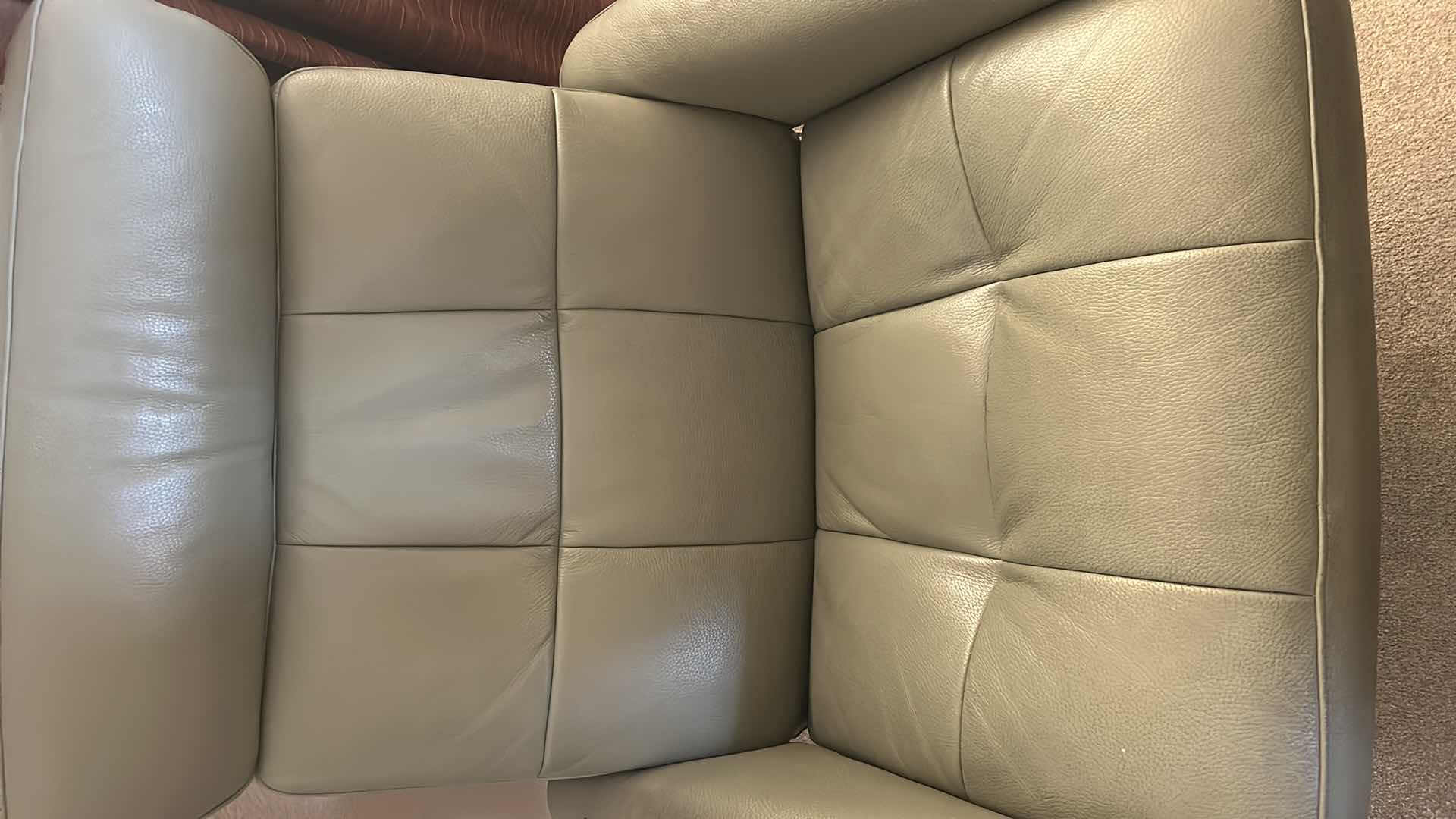 View 3 of EKORNES STRESSLESS MAYFAIR RECLINER CHAIR & OTTOMAN GREEN LEATHER W TEAK WOOD BASE