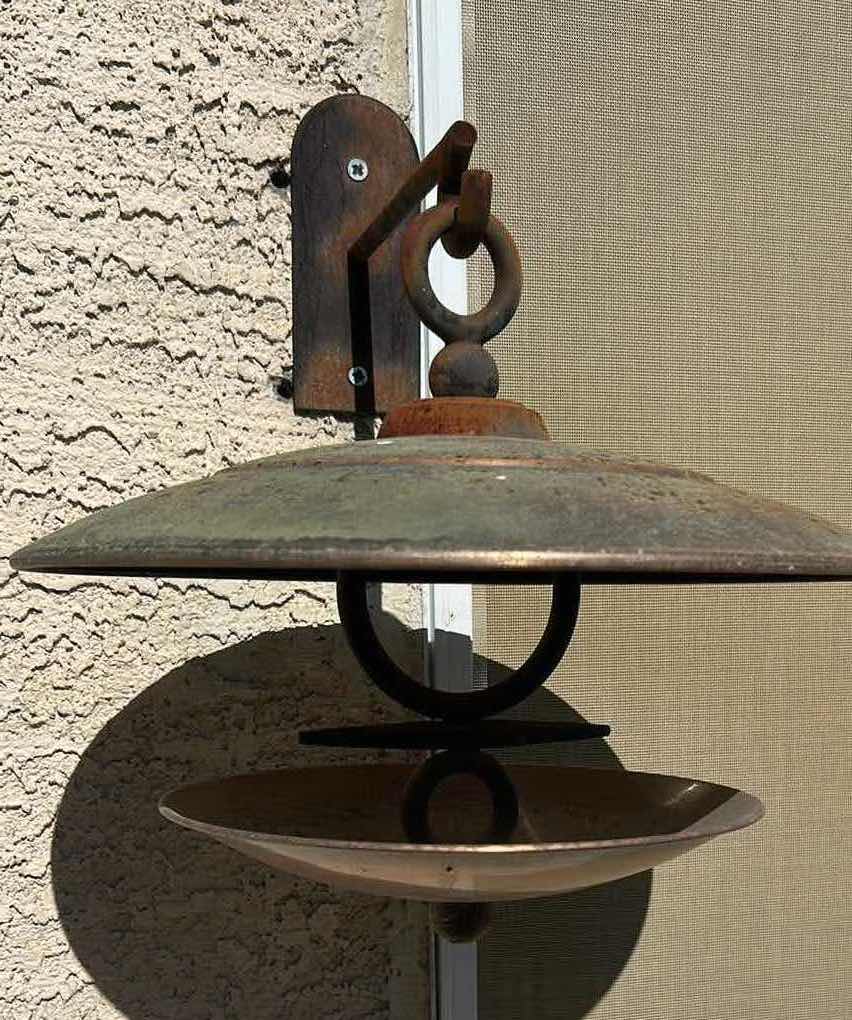 View 1 of COPPER METAL BIRD FEEDER MID CENTURY $95