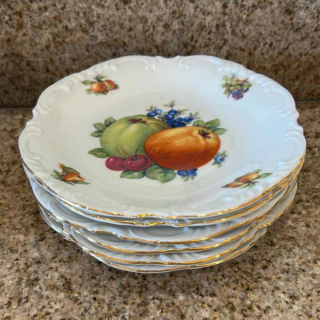 Photo 1 of 6-VINTAGE PORCELAIN SCHUMANN BAVARIA CHINA DESSERT PLATES $60