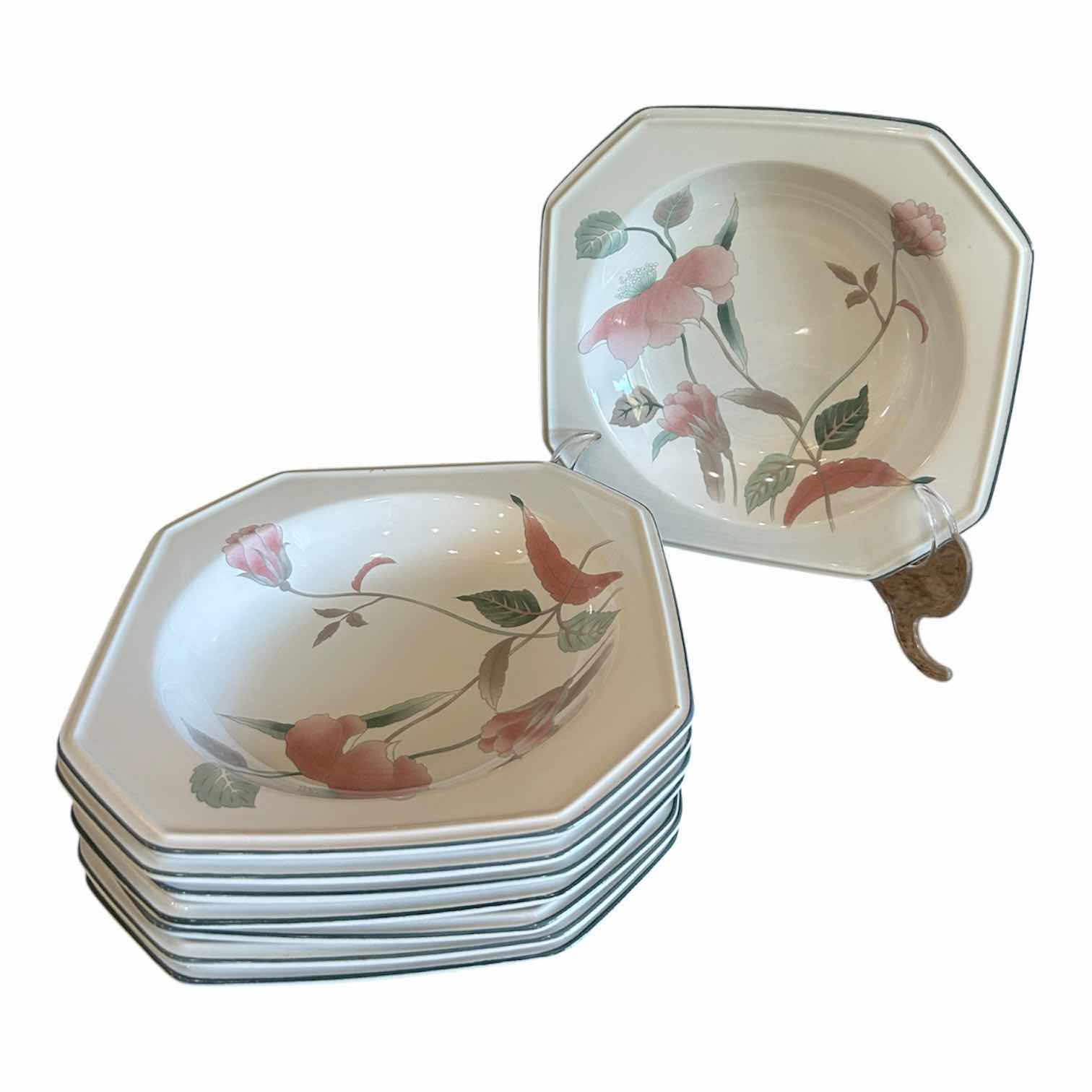 Photo 1 of 8- MIKASA CONTINENTAL SILK FLOWERS RIM SOUP BOWLS