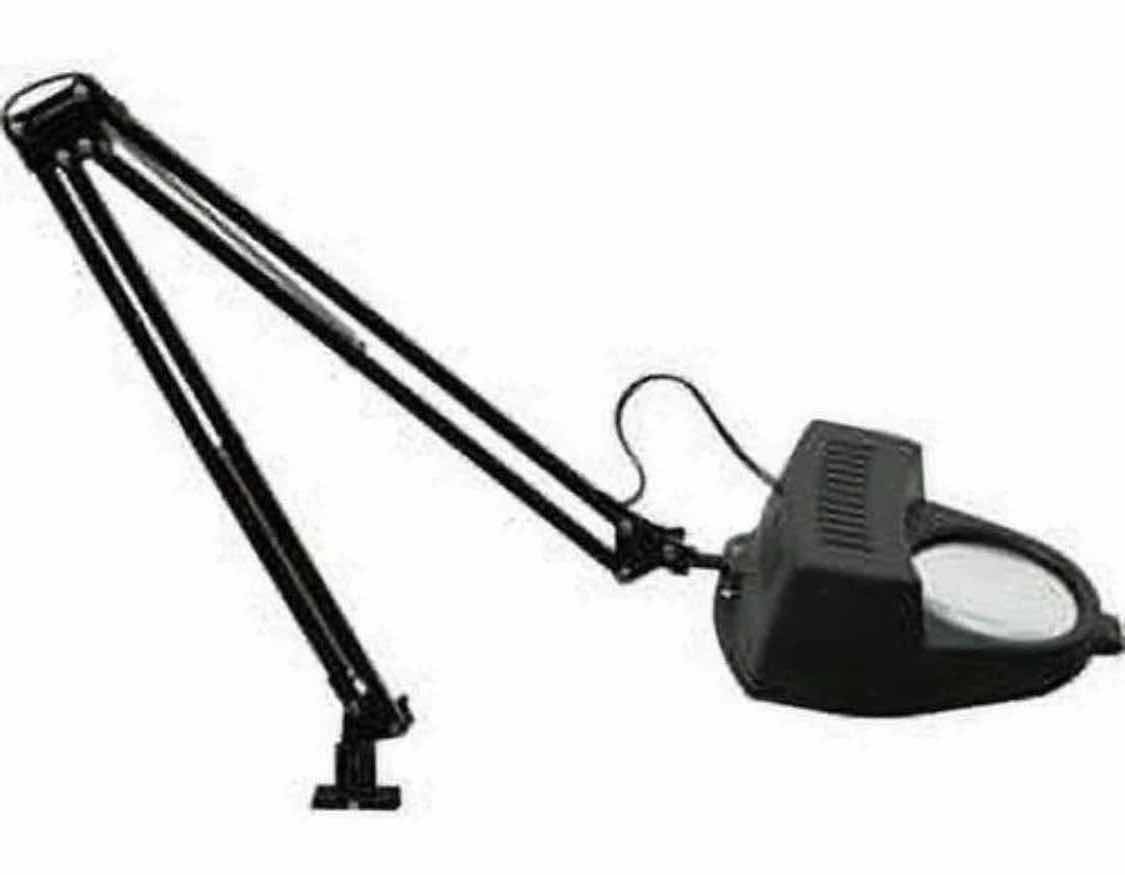 Photo 1 of BLACK SPRING BALANCED SWING ARM MAGNIFIER LAMP W 3 DIOPTER LENS NEEDS TO BE REMOVED
