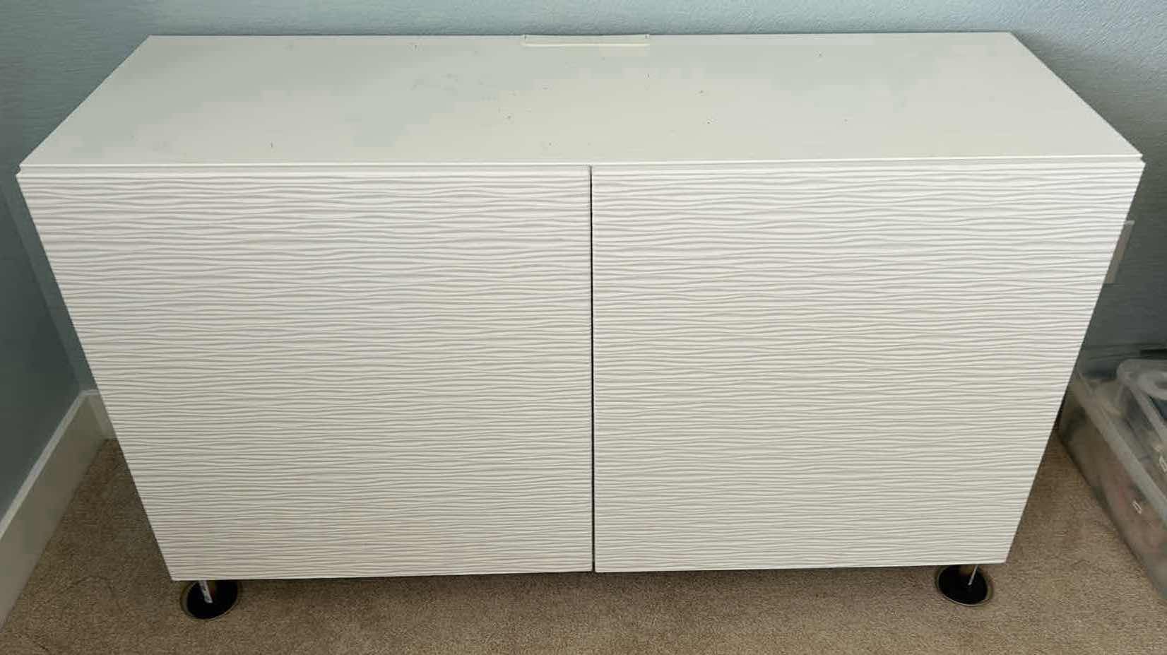View 1 of WHITE STORAGE CABINET 48" X 17" H 29"