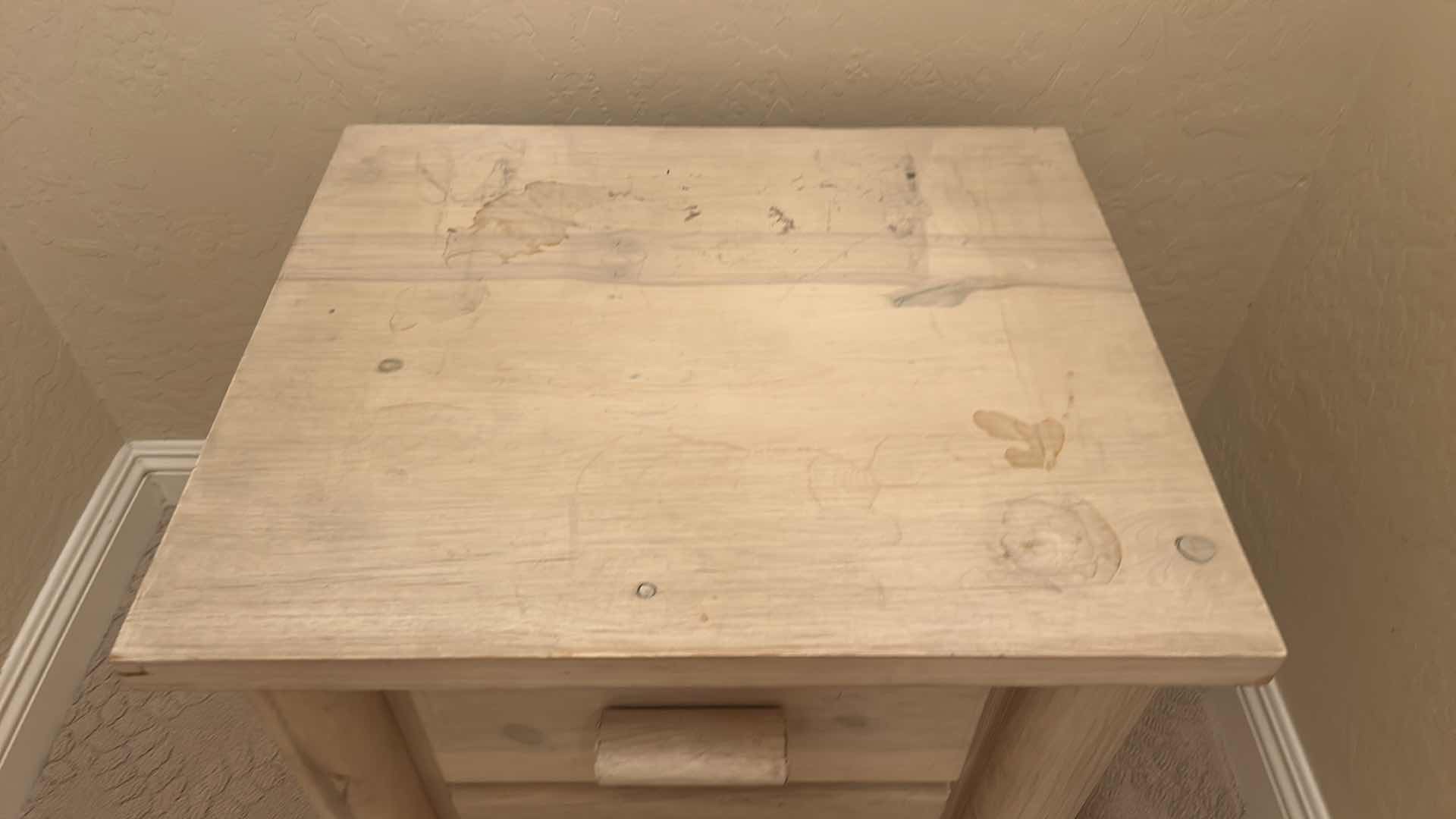Photo 1 of KNOTTY PINE 2 DRAWER END TABLE/NIGHTSTAND 25“ x 24” H24“
