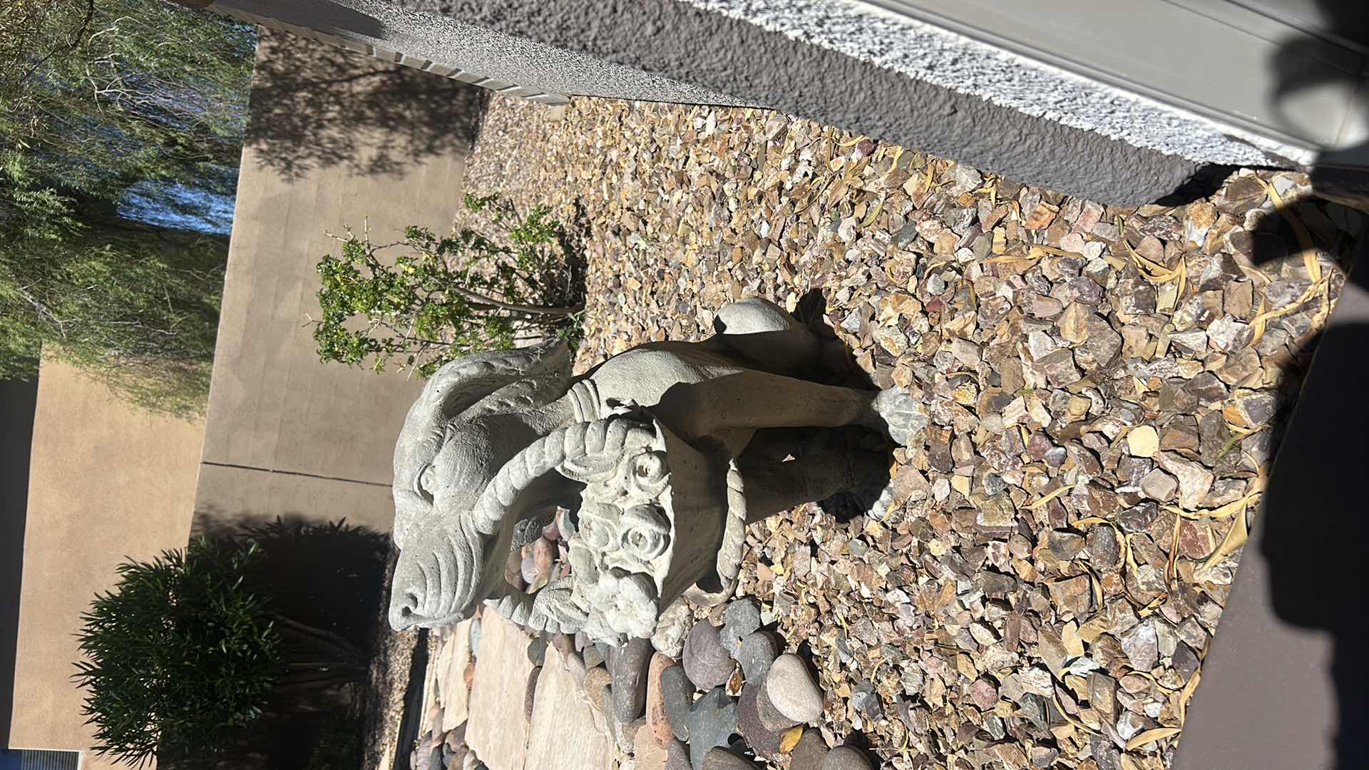 Photo 1 of HEAVY CONCRETE, DOG HOLDING BASKET STATUE - OUTDOOR DECOR H2’