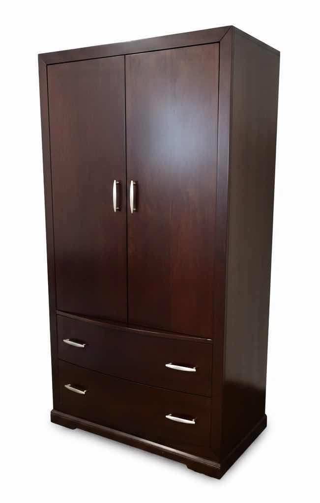View 1 of MAHOGANY WARDROBE ARMOIRE ENTERTAINMENT CENTER-2 DOOR,2 DRAWER 42 1/2“ x 24“ H 80“
