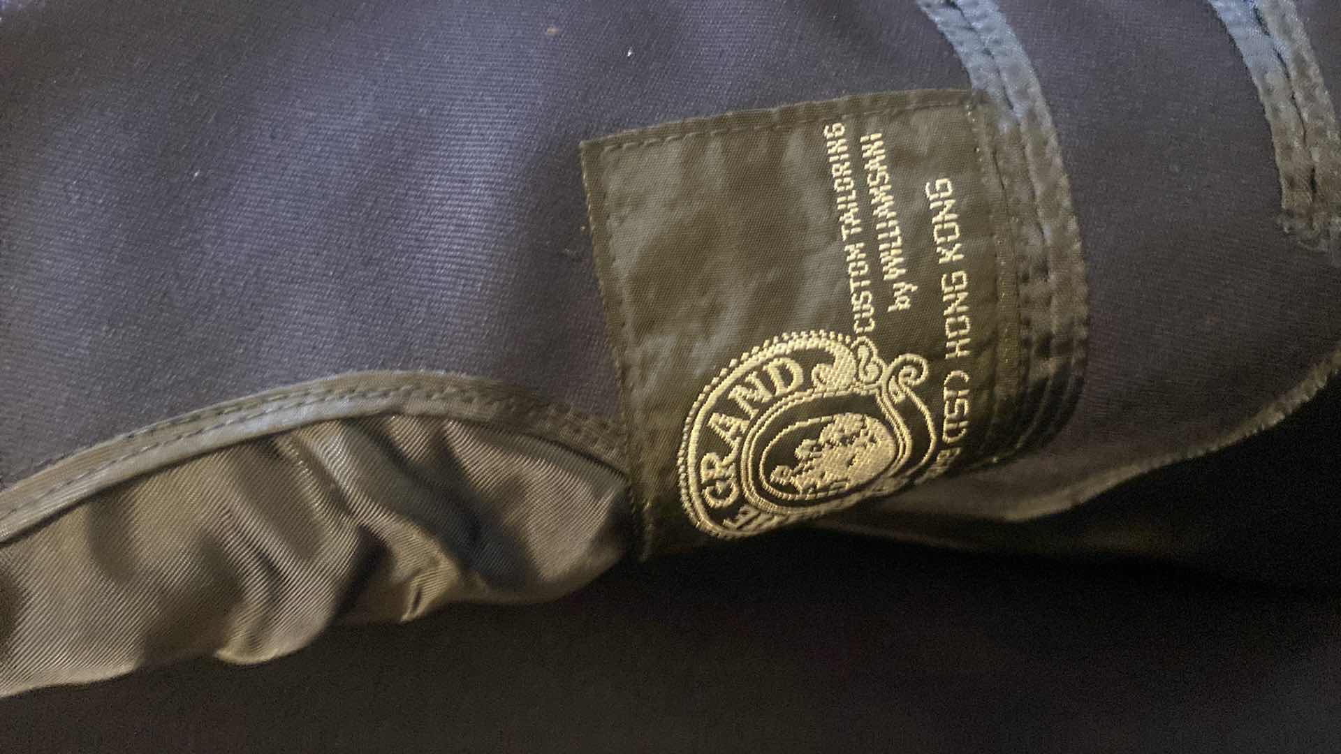 Photo 1 of MENS GRAND CUSTOM SUIT 100%WOOL MADE IN HONG KONG EST SIZE JACKET 40/42 PANTS 33/34