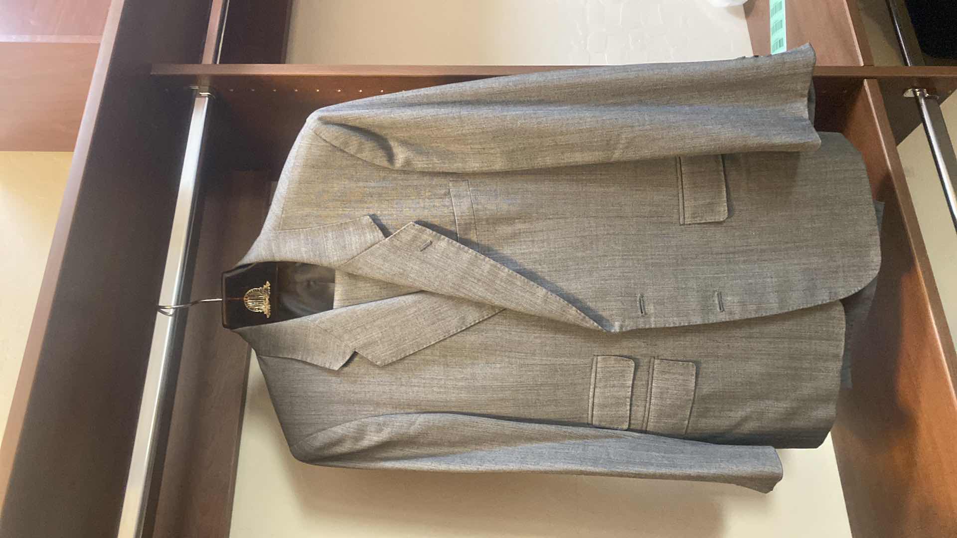 Photo 1 of MENS GRAND CUSTOM SUIT 100%WOOL MADE IN HONG KONG EST SIZE JACKET 40/42 PANTS 33/34