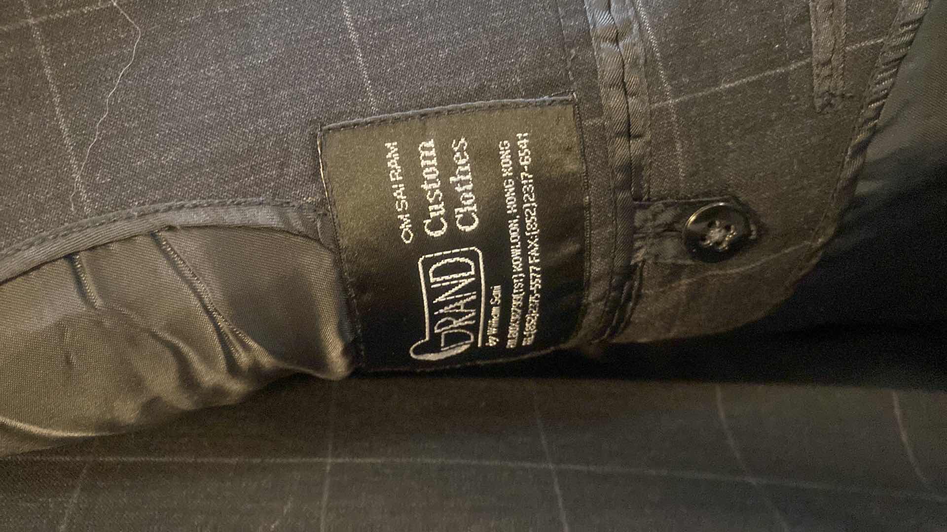 Photo 1 of MENS GRAND CUSTOM SUIT 100%WOOL MADE IN HONG KONG EST SIZE JACKET 40/42 PANTS 33/34