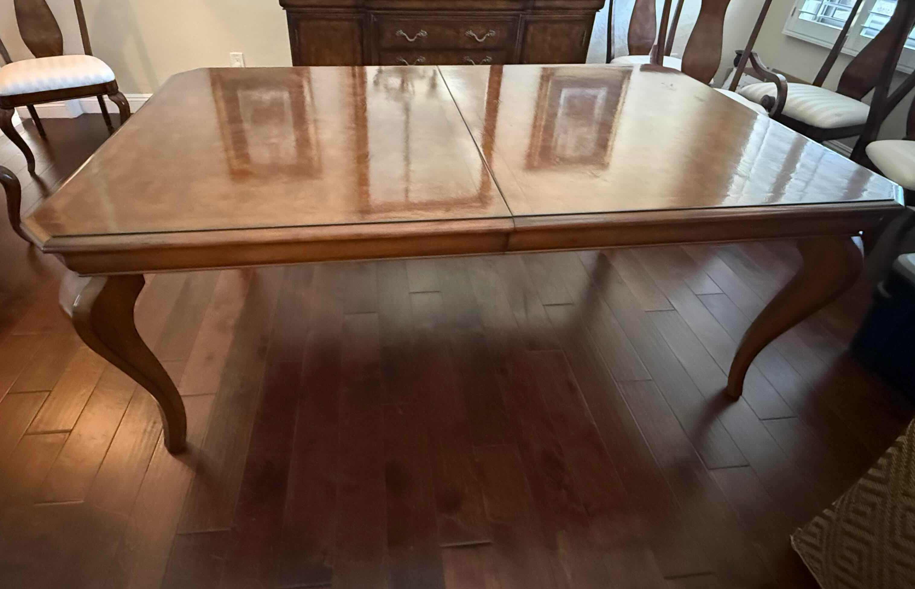 Photo 1 of MAHOGANY DINING TABLE W PULL-OUT END DRAWERS (CHAIRS SOLD SEPARATELY) 75” x 43” H31”