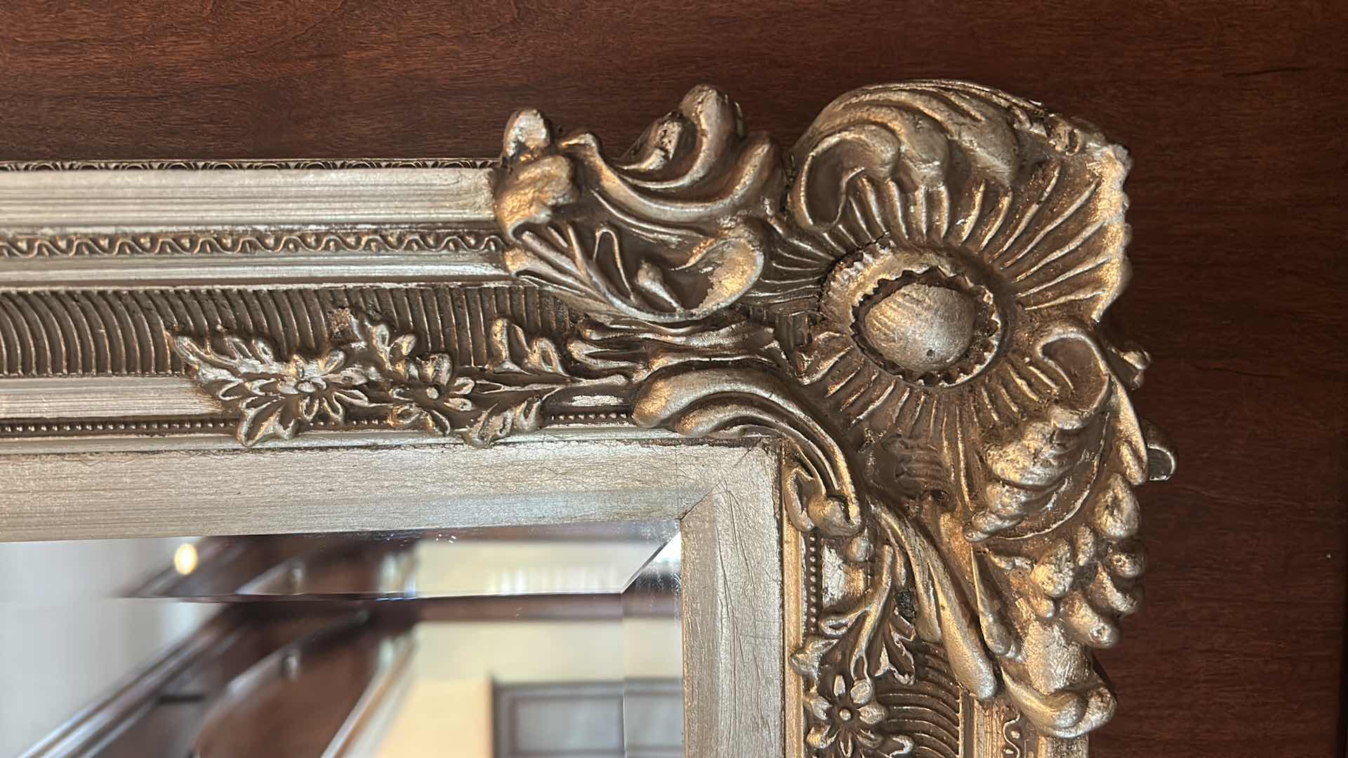Photo 1 of RECTANGULAR BAROQUE STYLE WALL MIRROR W ORNATE DETAILED ANTIQUE GOLD FRAME 3FT x 5FT $ 499