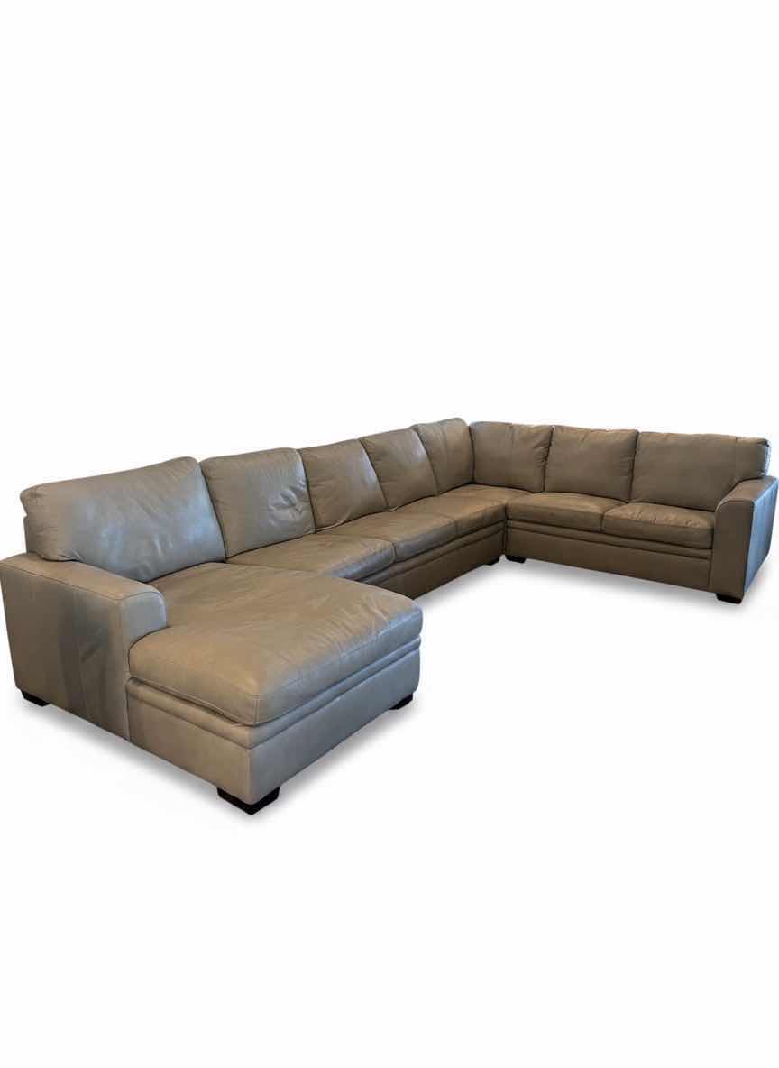 Photo 1 of LARGE MODULAR U SHAPE LEATHER SECTIONAL W LEFT ARM FACING CHAISE LOUNGE 7FT X 9FT