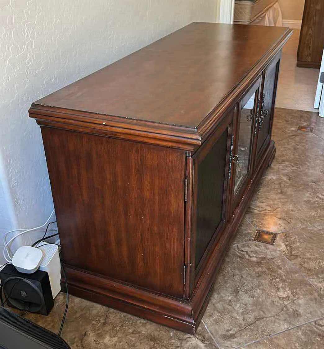 Photo 1 of MAHOGANY CONSOLE ENTERTAINMENT CENTER 63“ x 24“ x H32“