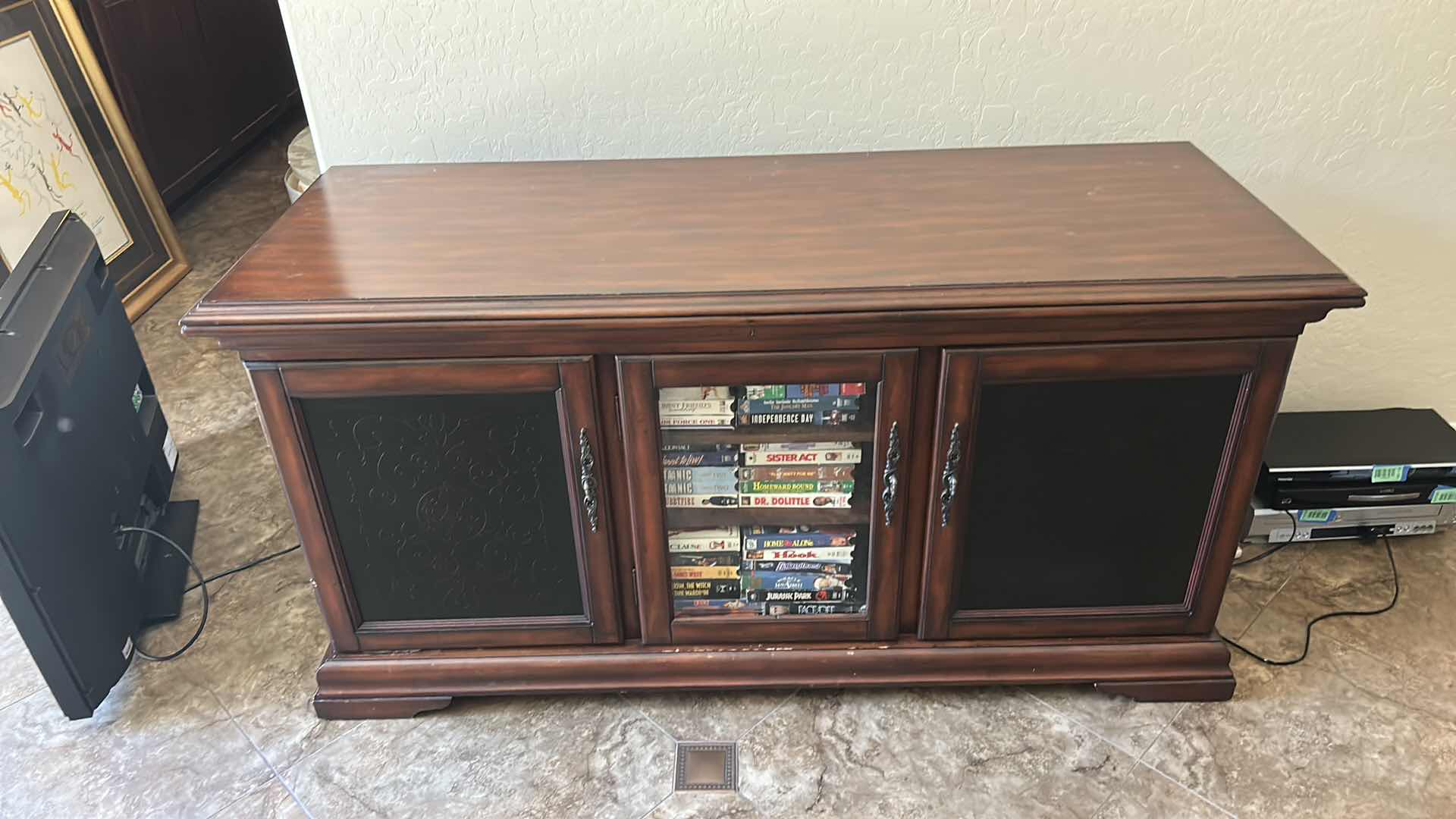 Photo 1 of MAHOGANY CONSOLE ENTERTAINMENT CENTER 63“ x 24“ x H32“