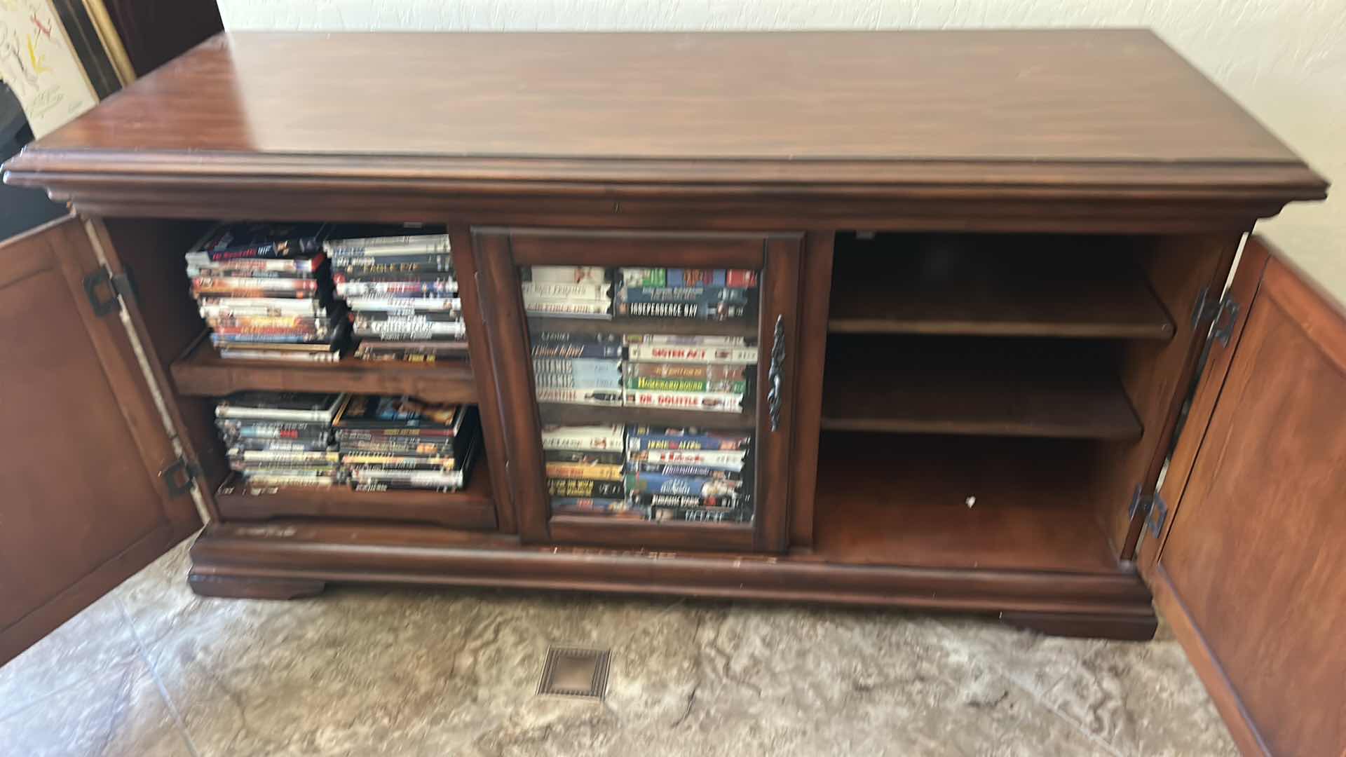 Photo 1 of MAHOGANY CONSOLE ENTERTAINMENT CENTER 63“ x 24“ x H32“