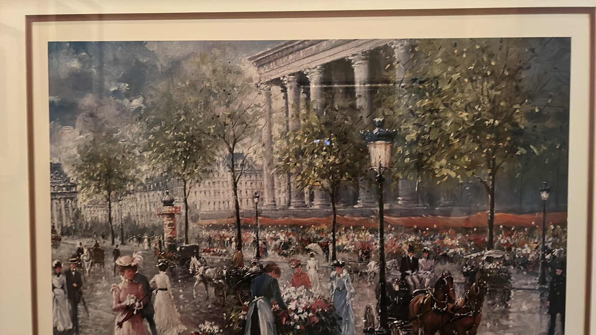 Photo 1 of FRAMED SIGNED AND NUMBERED LITHOGRAPH PARISIAN STREET SCENE ARTWORK,“BOULEVARD DE LA MADELINE” WITH CERTIFICATE OF AUTHENTICITY 34” x H28”