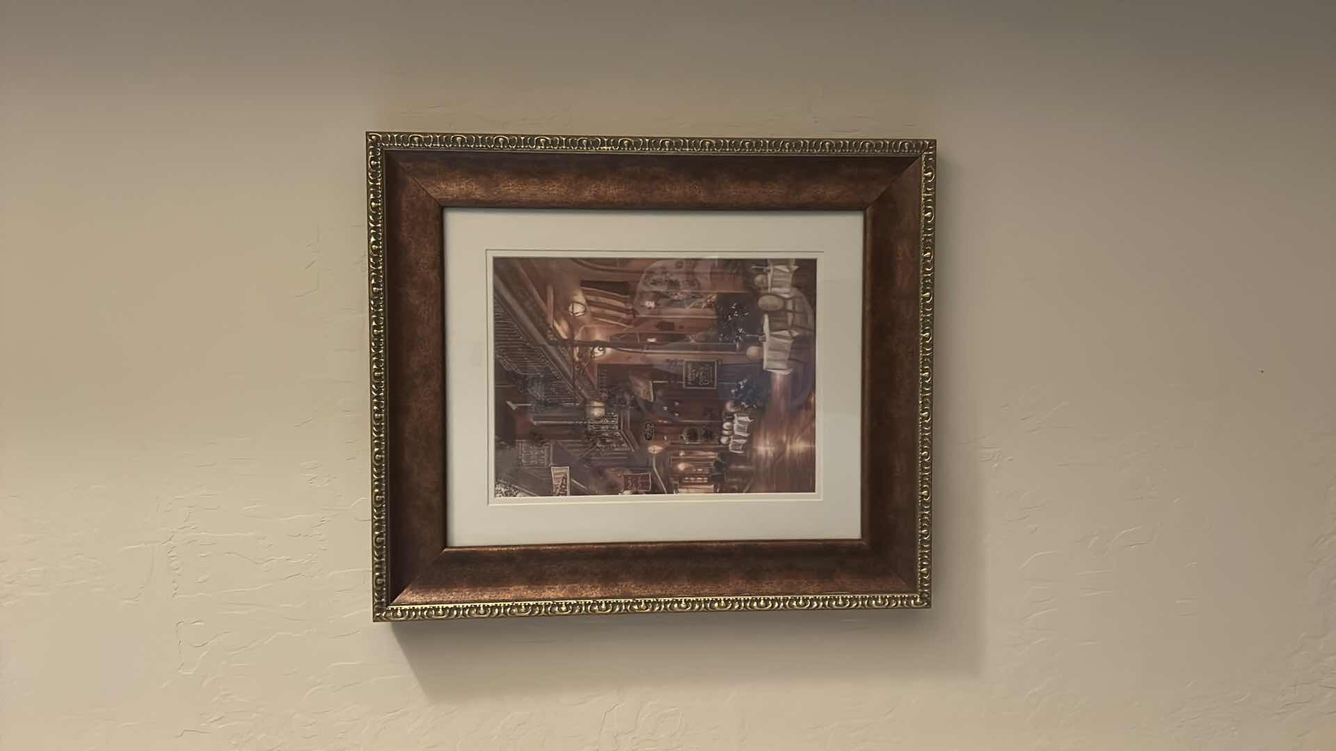 Photo 1 of DARK WOOD FRAMED ART PRINT TITLED “CARMEN LEGGIO NEW ORLEANS 1959” BY BETSY BROWN 22“ x H26”