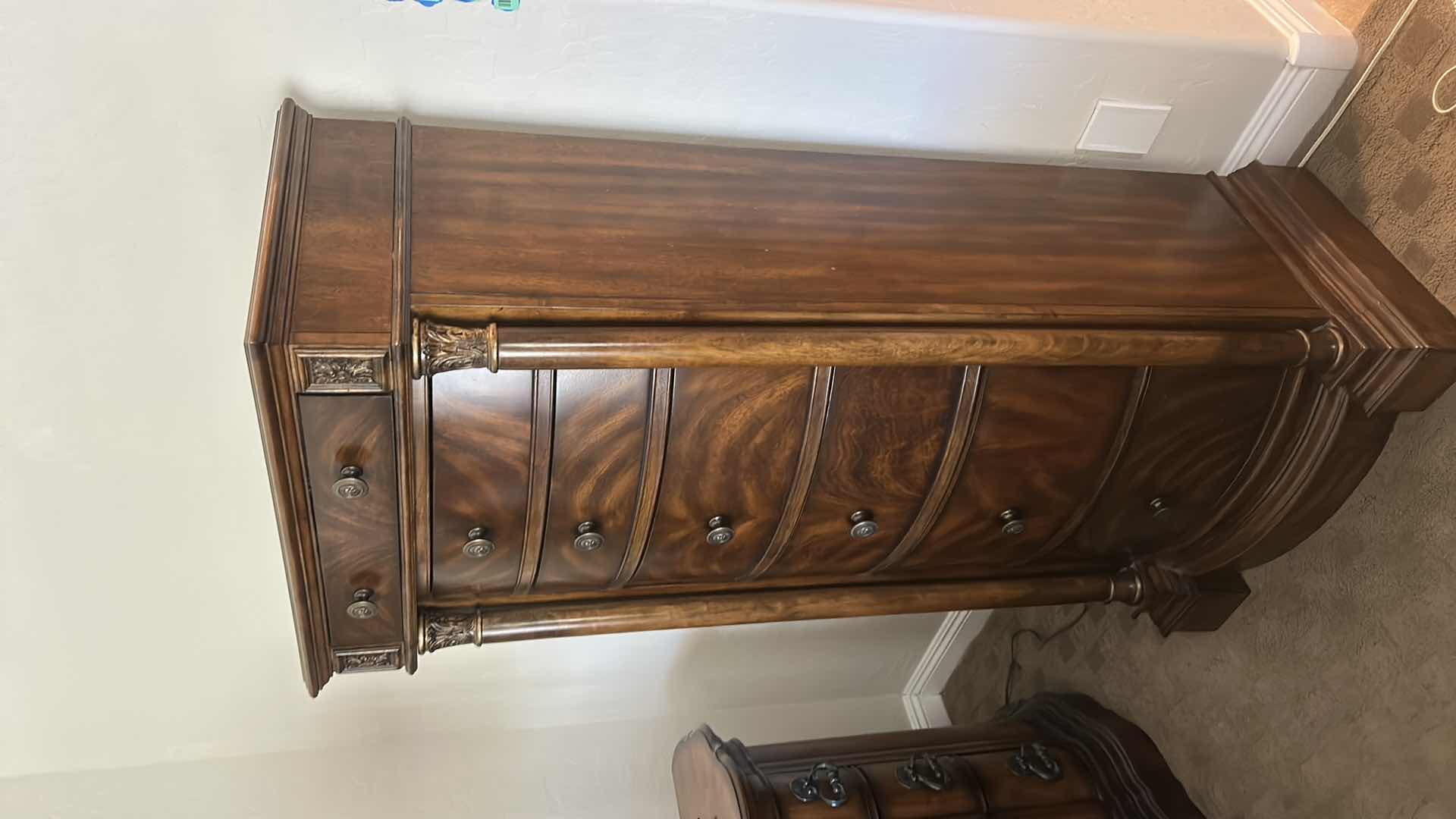 Photo 1 of PULASKI TALL CHEST OF DRAWERS WITH COLUMN DETAILS AND BRASS-TONE HARDWARE 30” x 2” x H63 1/2”