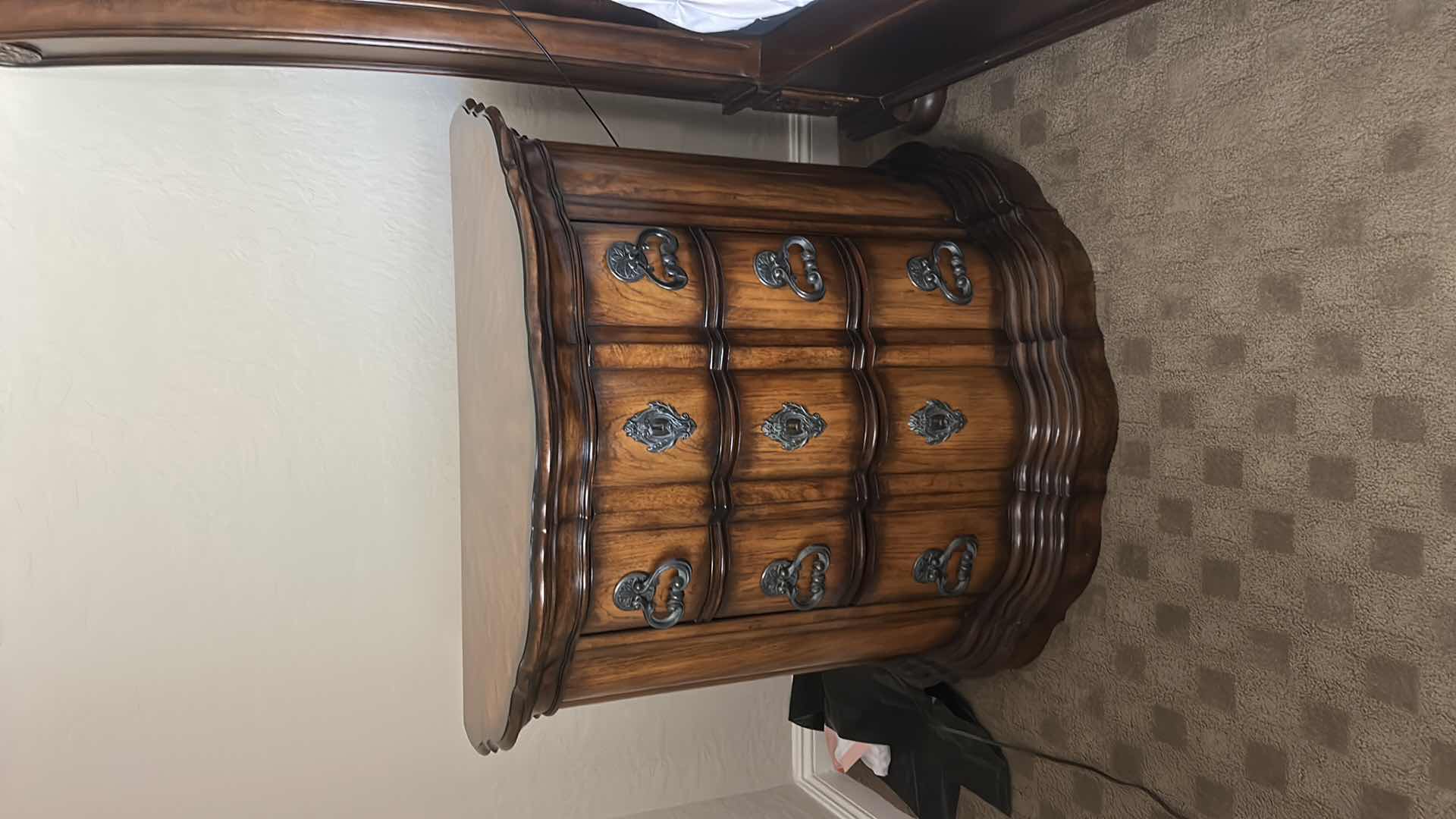 Photo 1 of PULASKI DEMILUNE (HALF-MOON) SHAPED ACCENT CHEST/NIGHTSTAND W HEAVY BRASS HARDWARE 40” x 21” x 36”