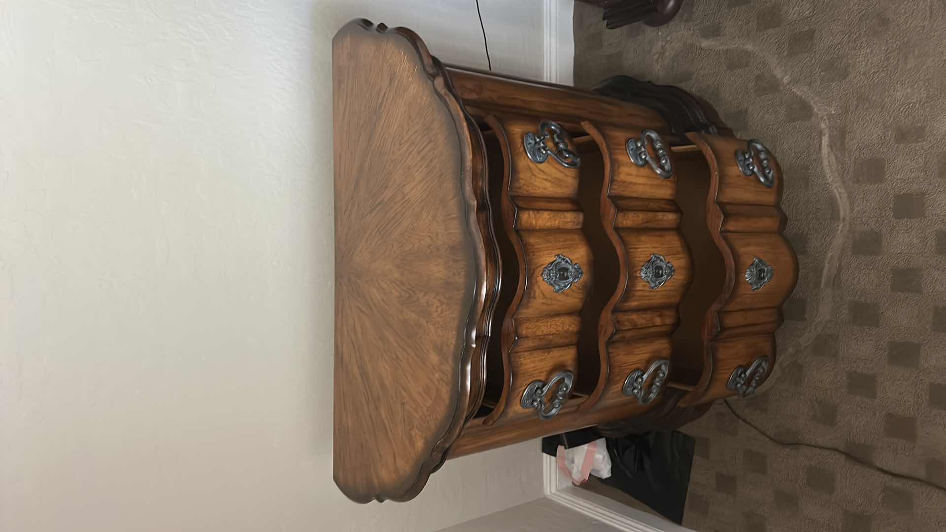 Photo 1 of PULASKI DEMILUNE (HALF-MOON) SHAPED ACCENT CHEST/NIGHTSTAND W HEAVY BRASS HARDWARE 40” x 21” x 36”