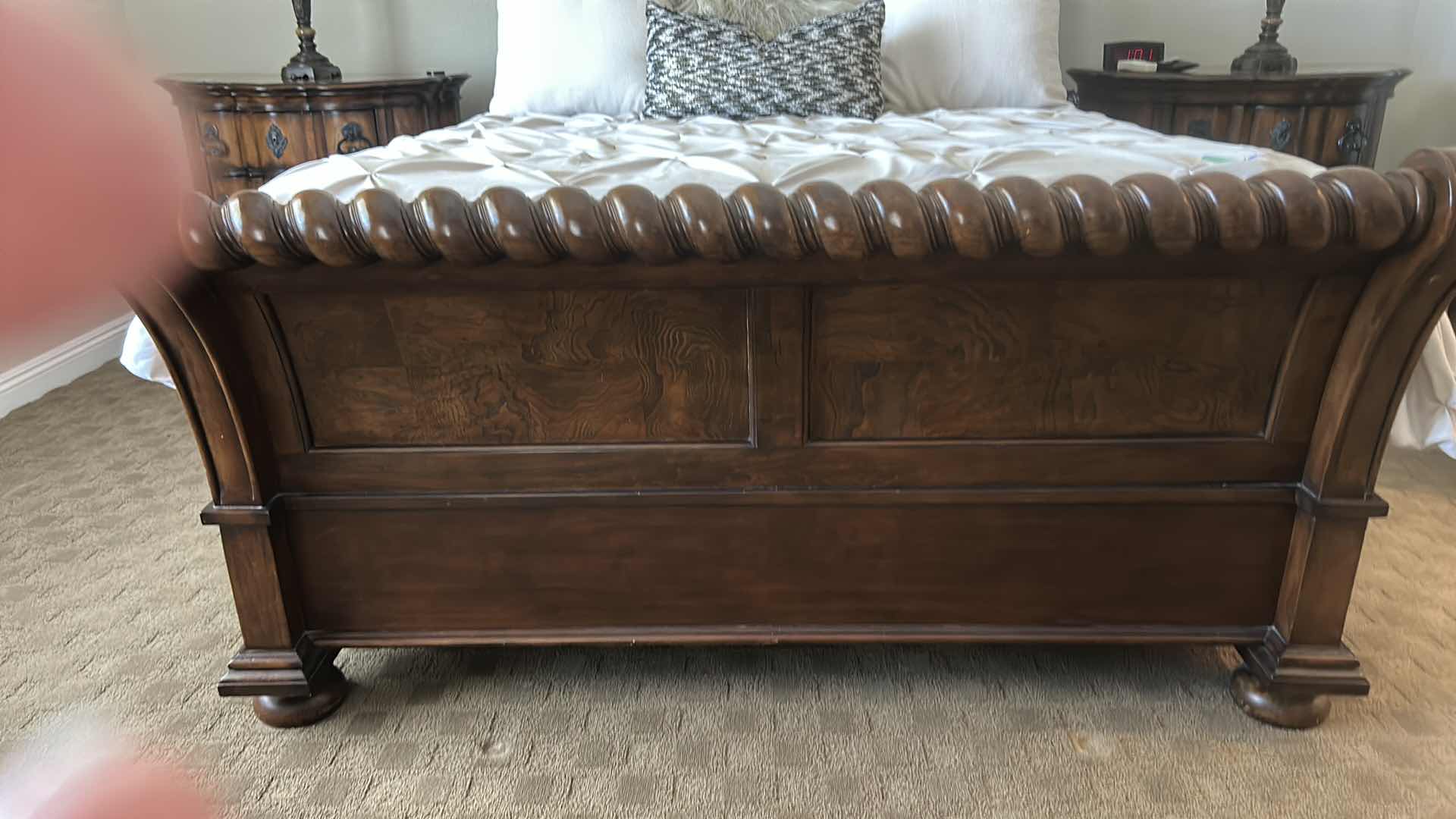 View 8 of SOLID WOOD QUEEN HEADBOARD/FOOTBOARD & SURROUND 66” x 92” x H64”
