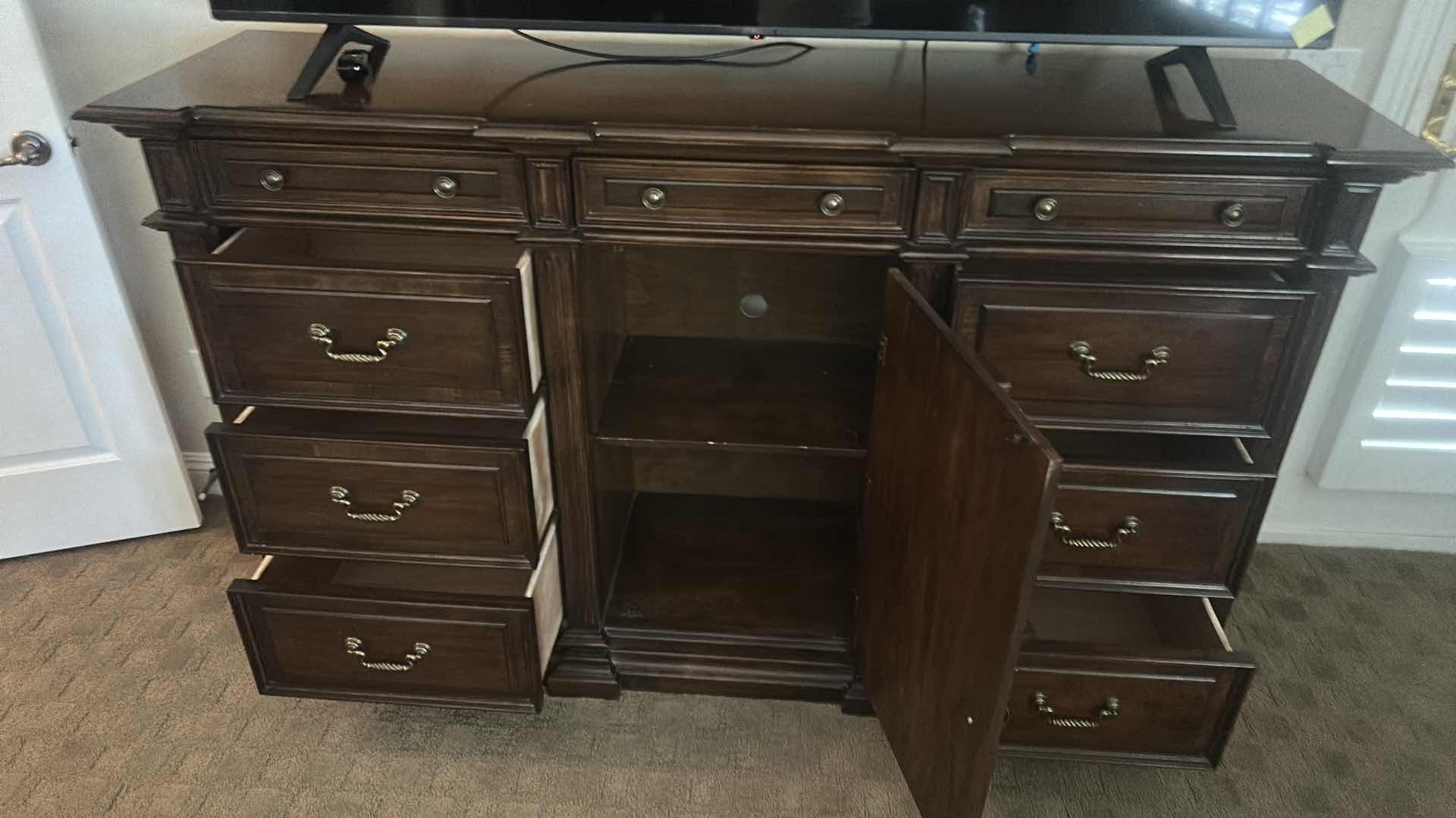 View 6 of MAHOGANY SIDEBOARD BUFFET W BRASS HARDWARE 6‘ x 20“ x H44 1/2“