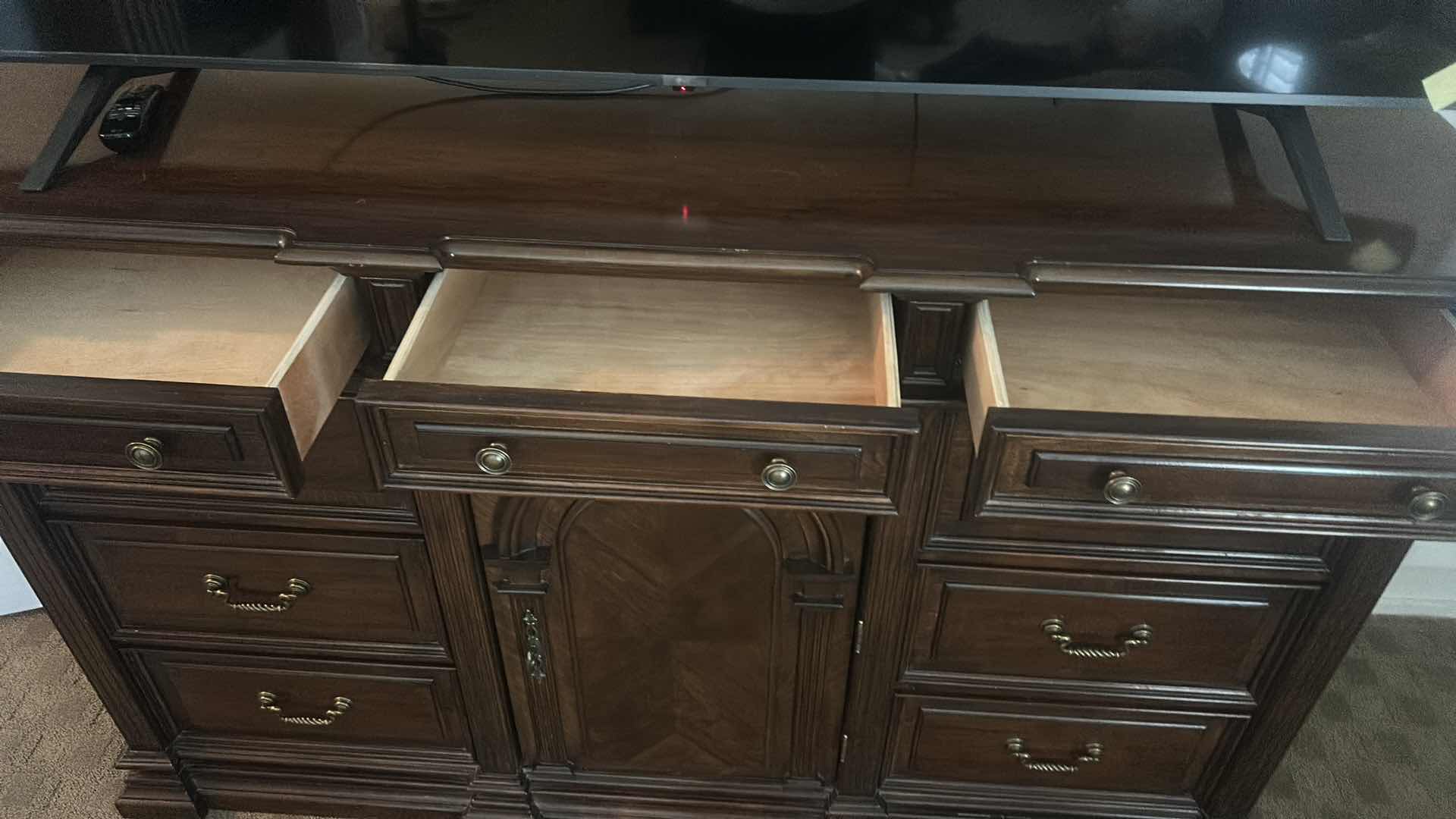 View 4 of MAHOGANY SIDEBOARD BUFFET W BRASS HARDWARE 6‘ x 20“ x H44 1/2“